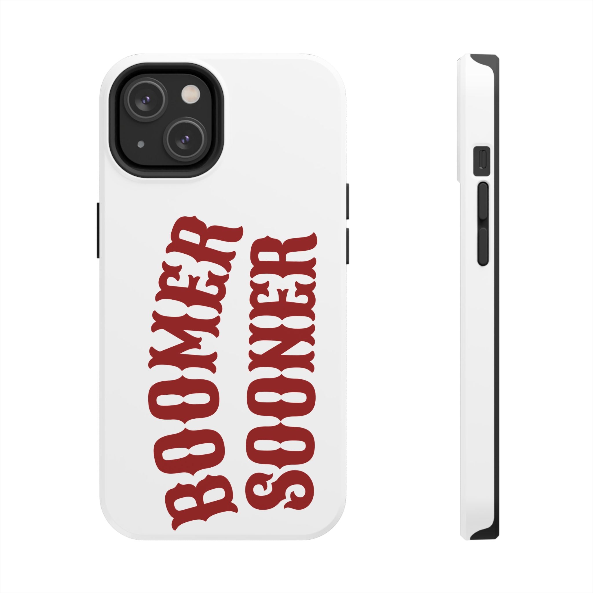 Boomer Sooner Tough Phone Case — Oklahoma Crimson Retro Text Protective Cover