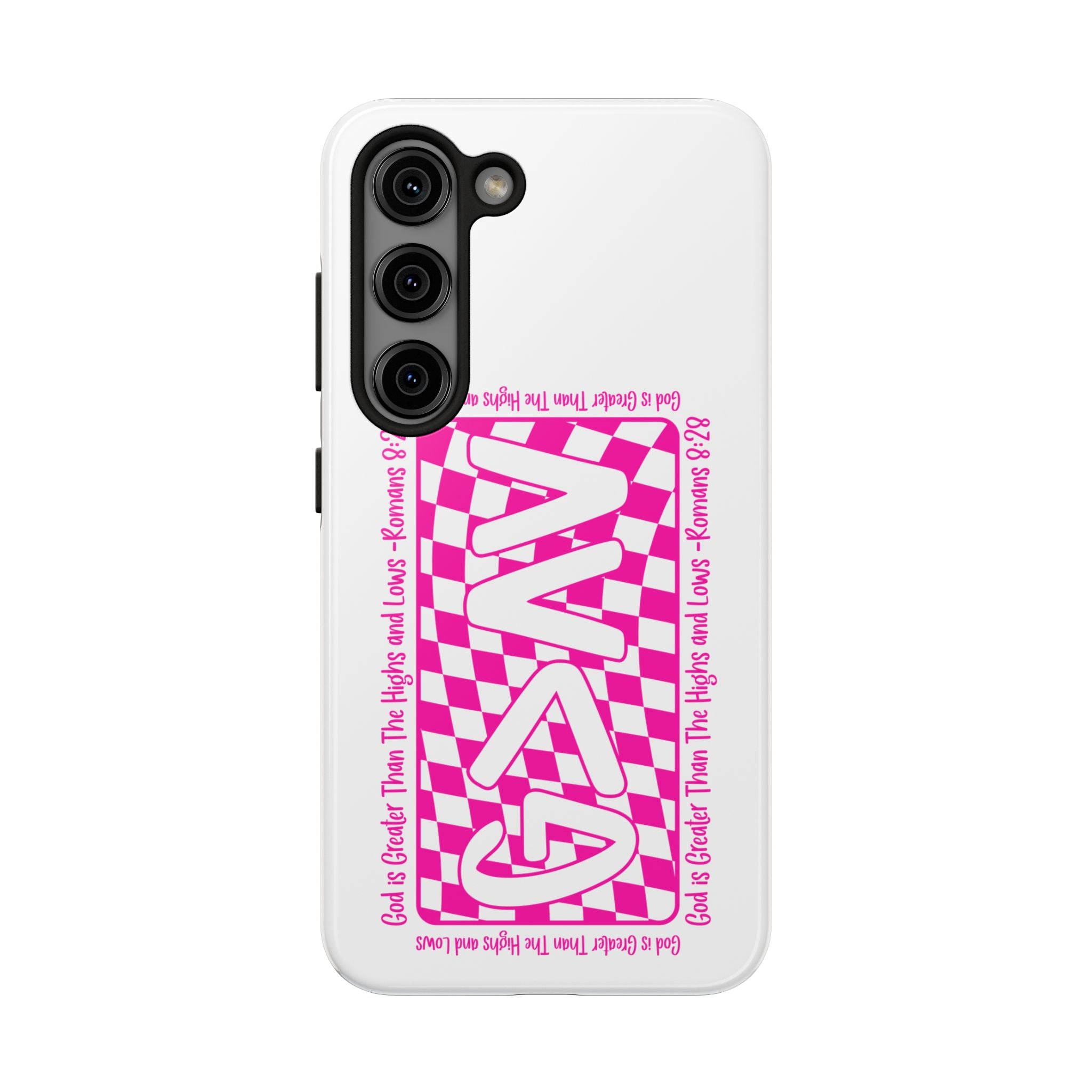 Pink Checker 'GAY' Tough Phone Case — Bold Pride Protective Cover