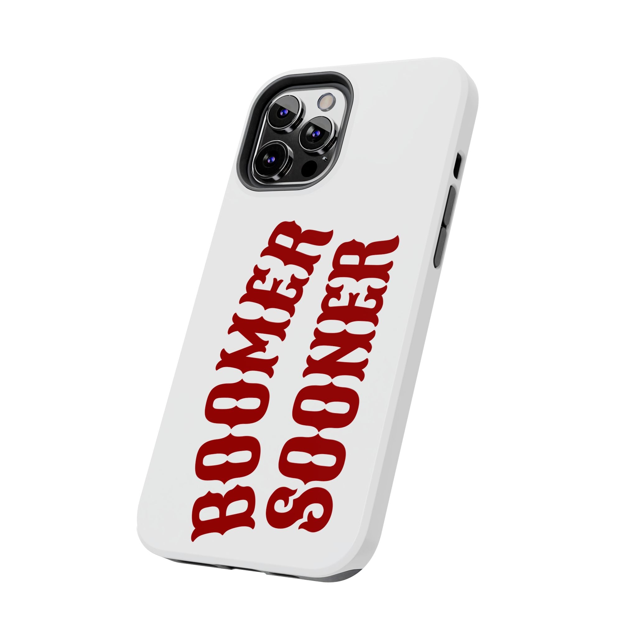 Boomer Sooner Tough Phone Case — Oklahoma Crimson Retro Text Protective Cover