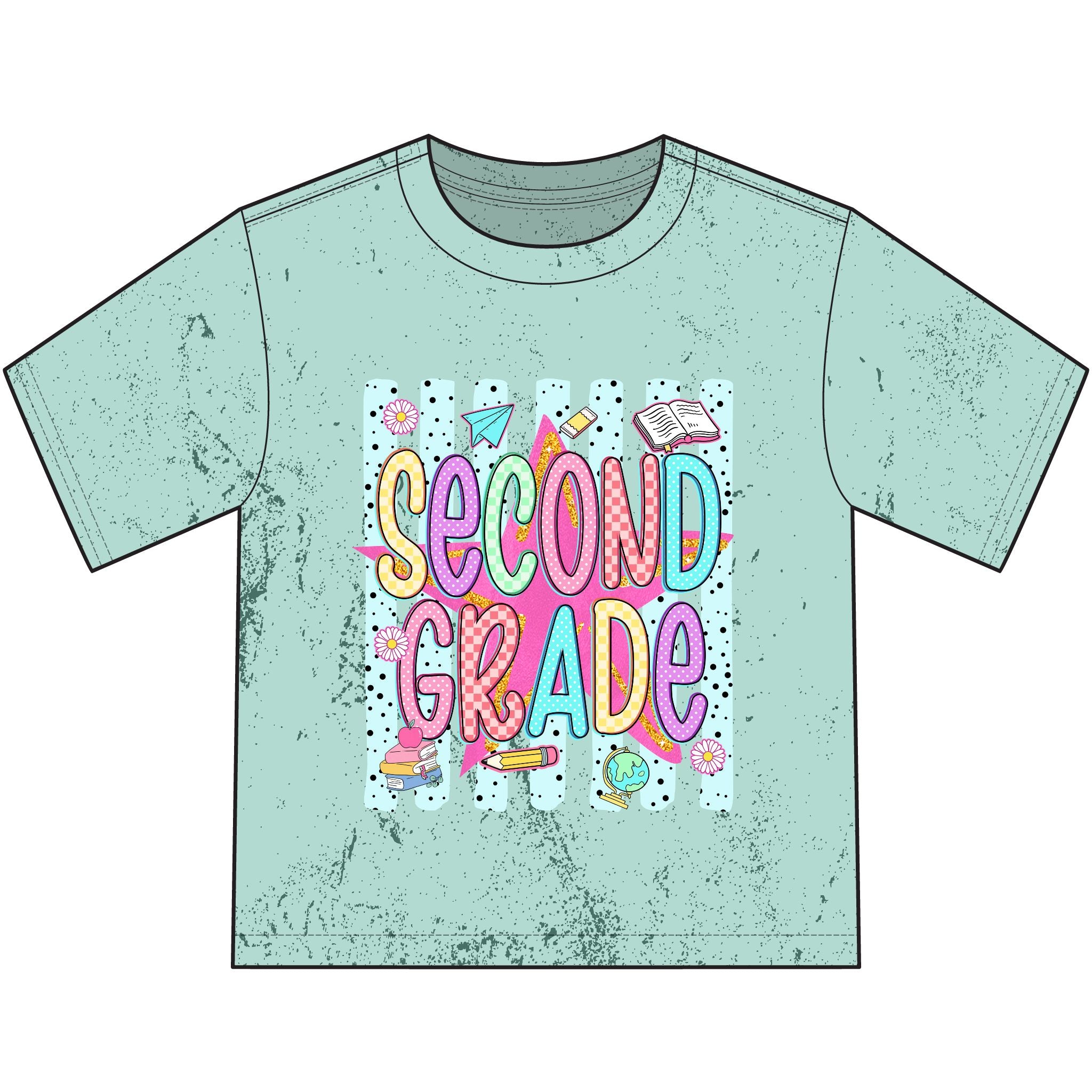 Second Grade Kids T-Shirt — Colorful Back-to-School Shirt for Boys & Girls