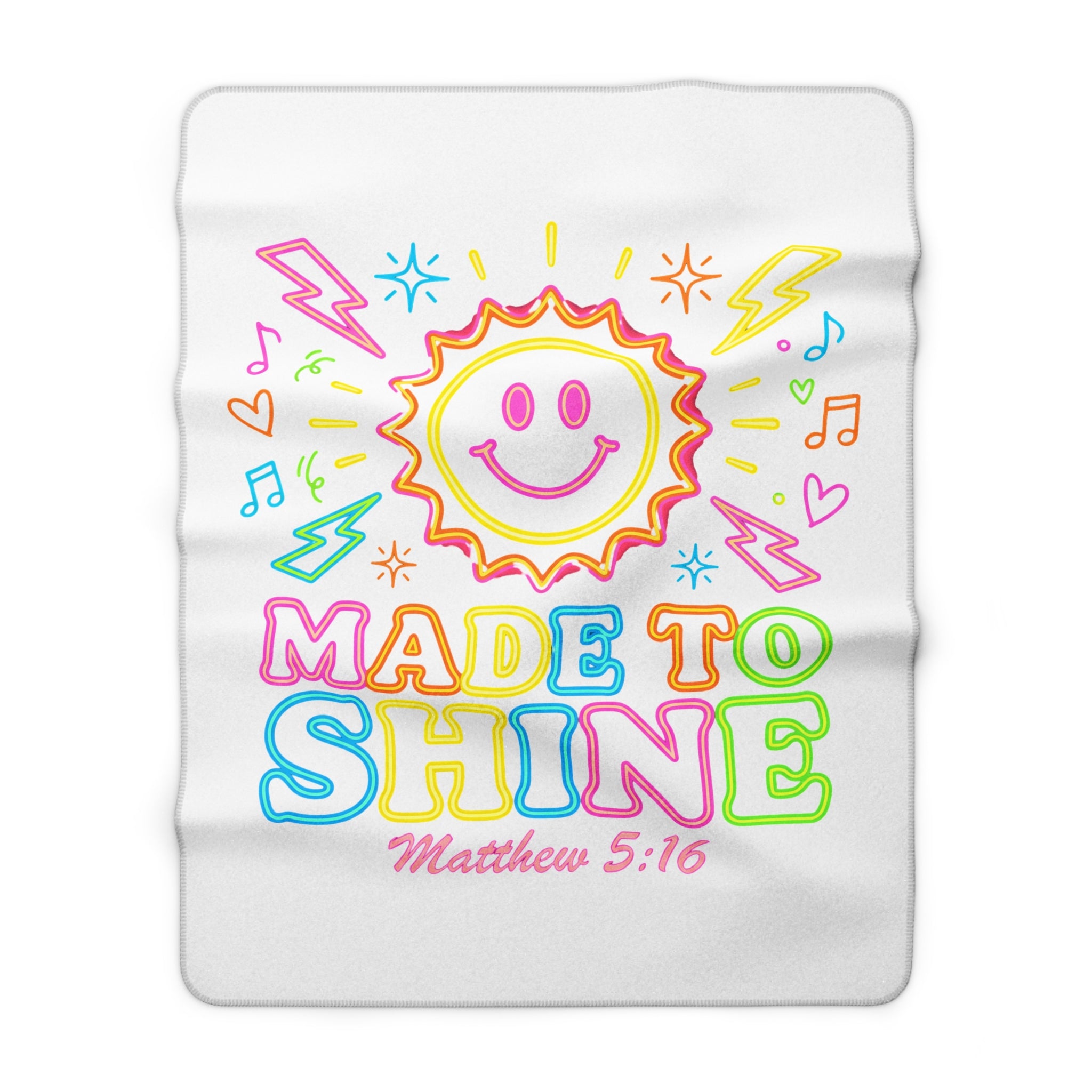 Sherpa Blanket — "Made to Shine" Christian Fleece Throw (Matthew 5:16)