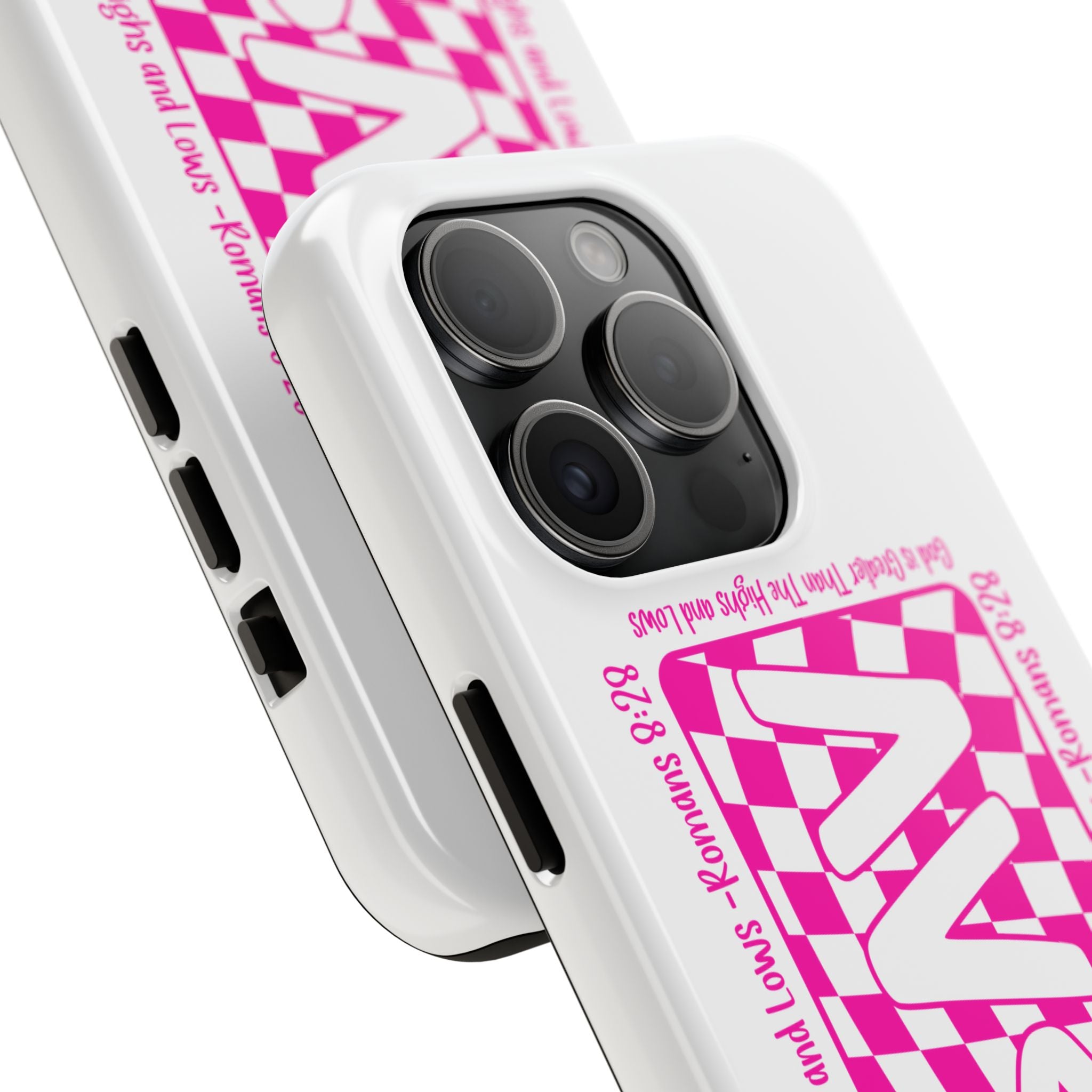 Pink Checker 'GAY' Tough Phone Case — Bold Pride Protective Cover