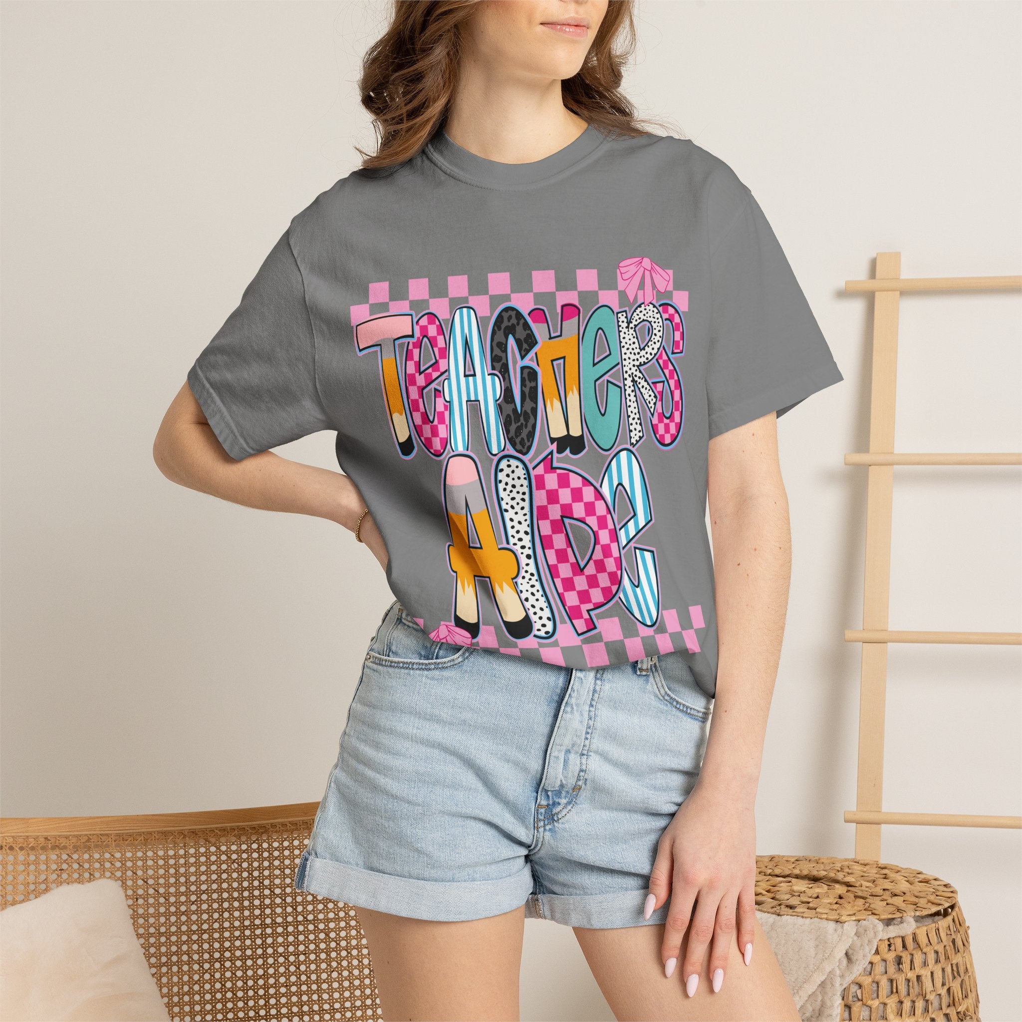 Teacher's Aide T-Shirt — Colorful Playful School Staff Gift