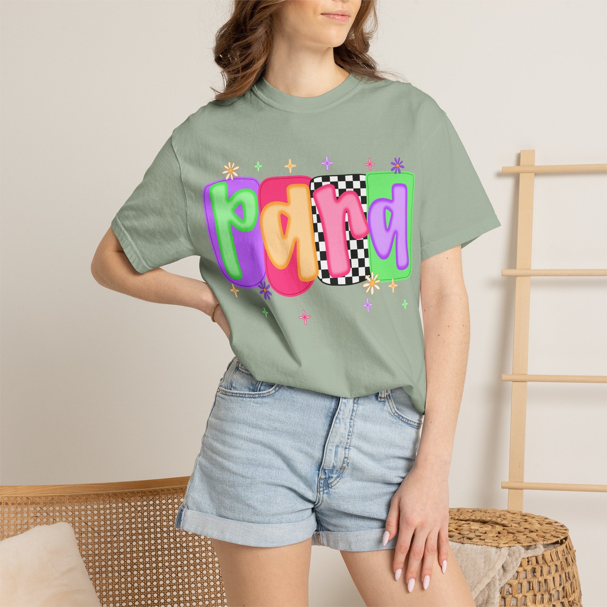 Paisley Retro Bubble Text T‑Shirt — Colorful 'pana' Graphic Tee