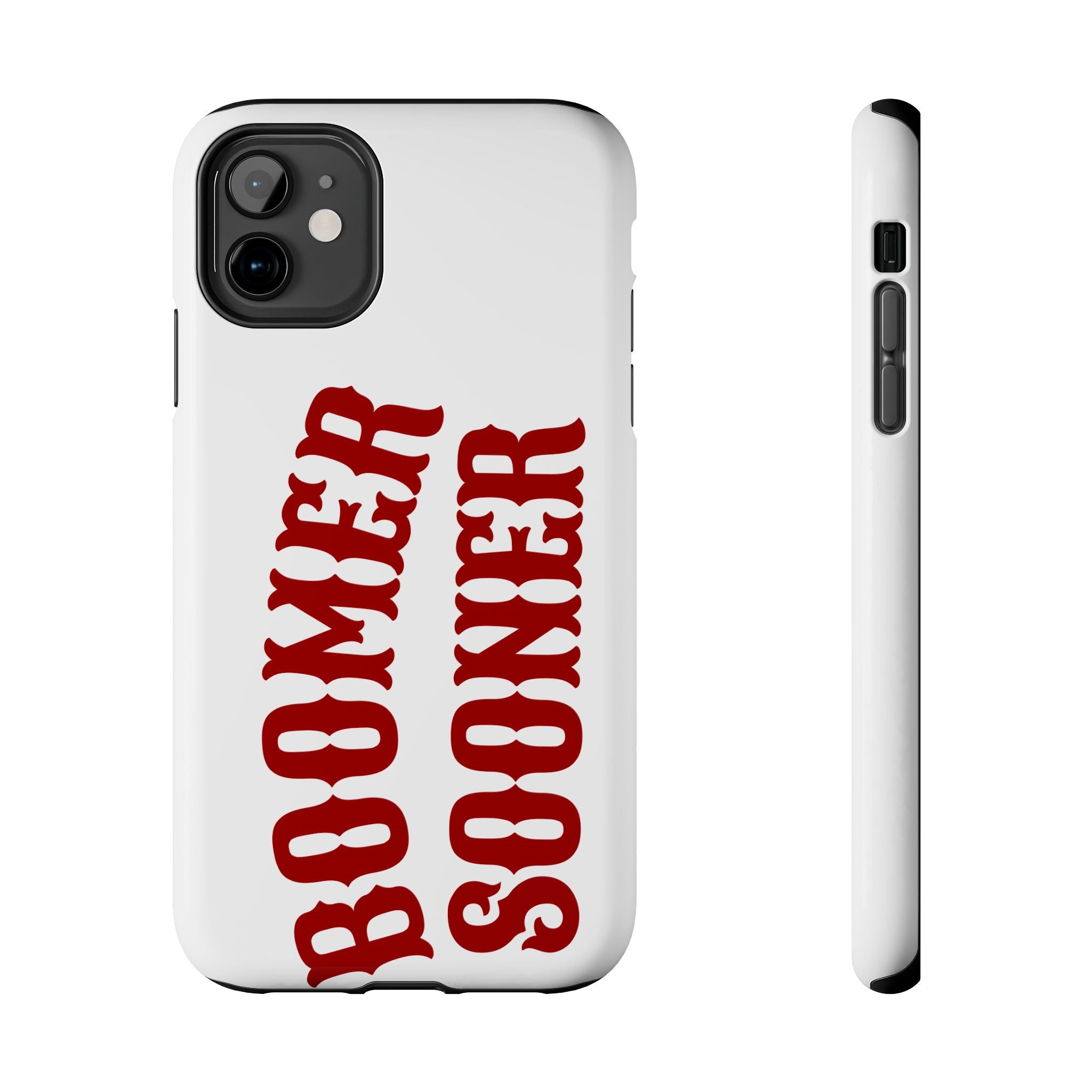 Boomer Sooner Tough Phone Case — Oklahoma Crimson Retro Text Protective Cover