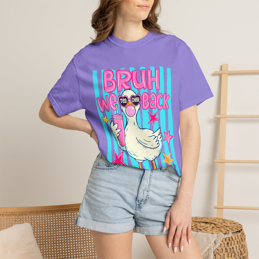 T‑Shirt — 'Bruh We Back' Duck Graphic Tee (Retro Pastel Streetwear)