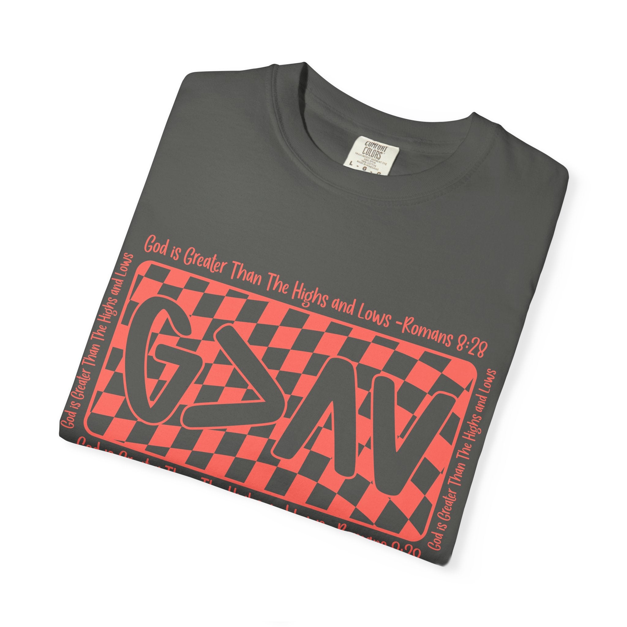 Grateful Dead Vibes Checkerboard Graphic T‑Shirt — 'G?AV' Retro Band Tee