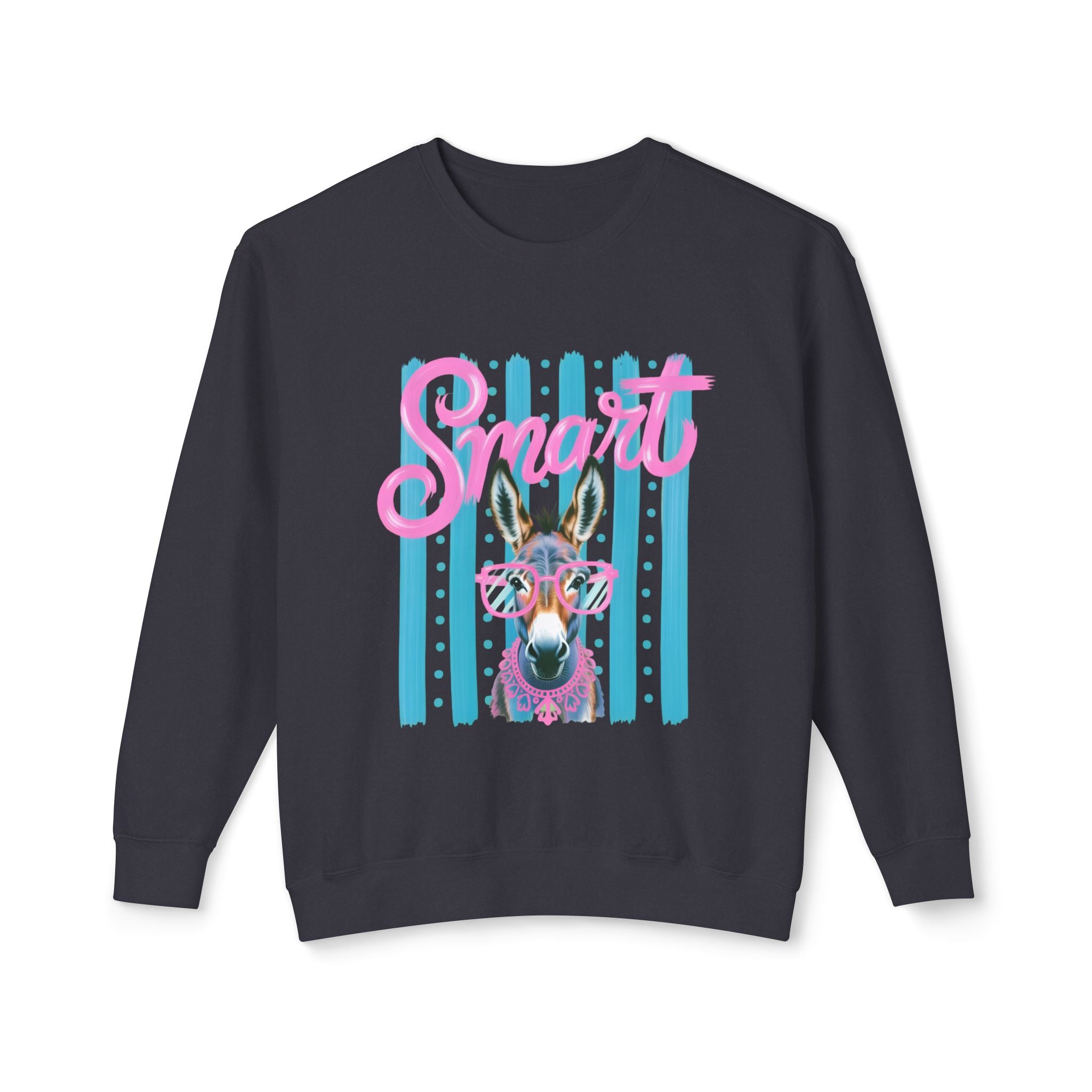Donkey Sweet Crewneck Sweatshirt — 'Sweet' Colorful Donkey Graphic