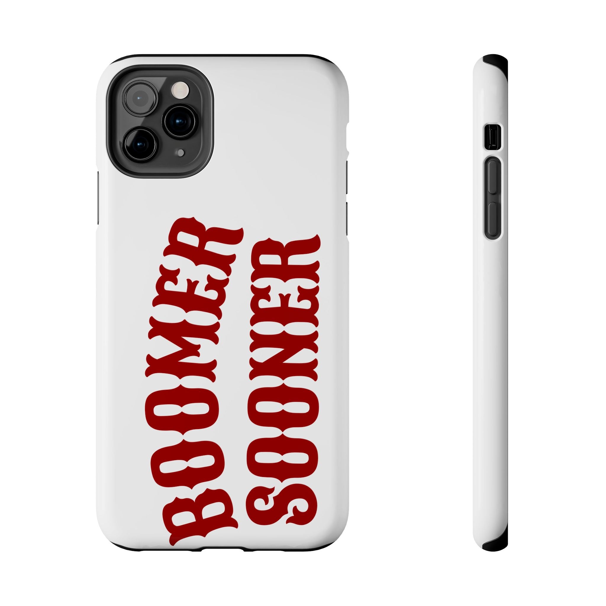 Boomer Sooner Tough Phone Case — Oklahoma Crimson Retro Text Protective Cover