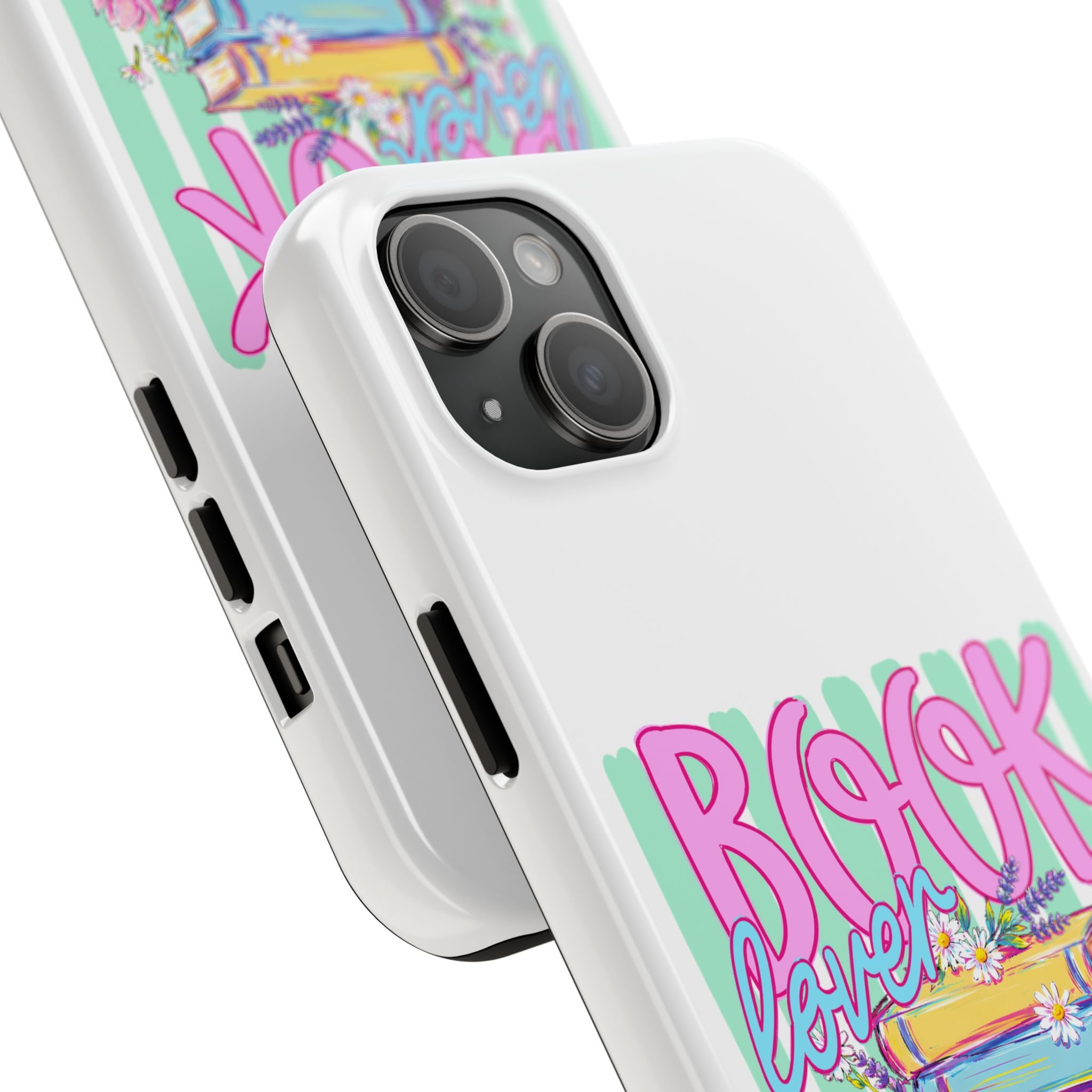 Book Lover Tough Phone Case — Colorful Stack of Books Floral Design