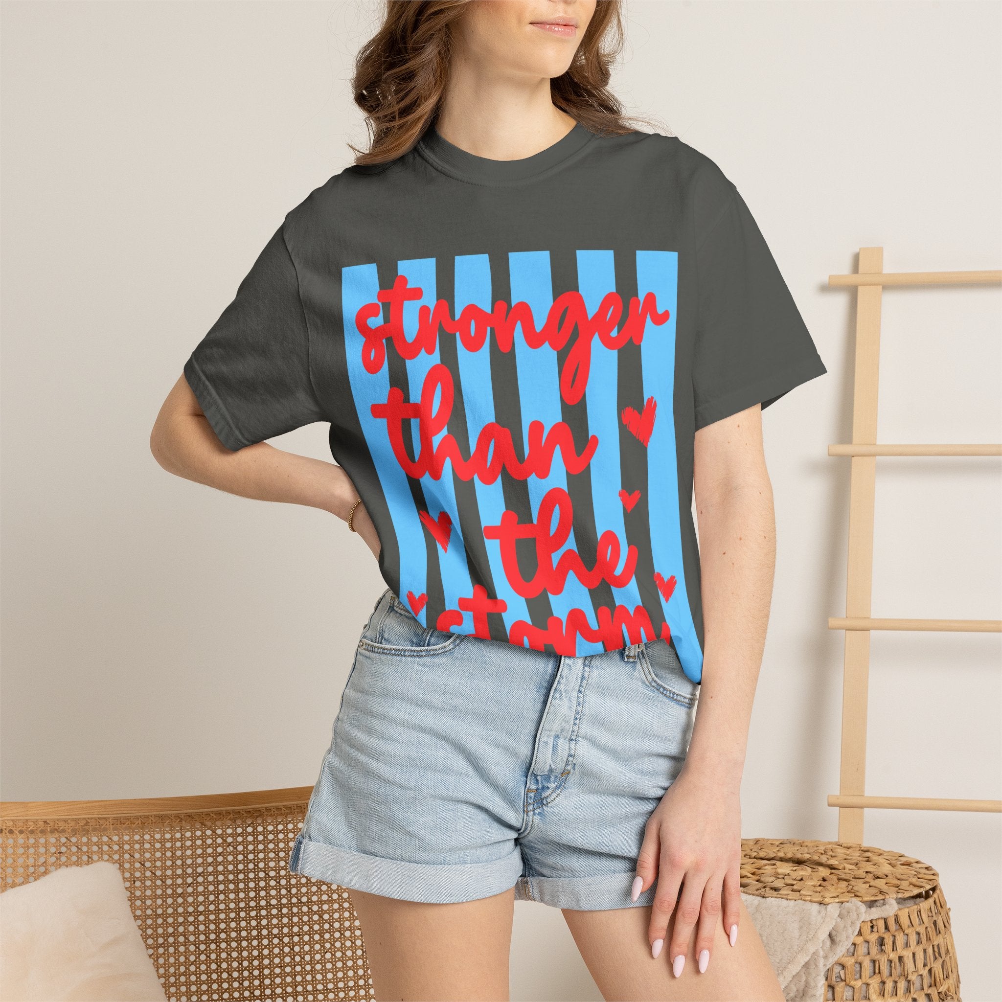 Stronger Than the Storm T-Shirt — Inspirational Heart Graphic Tee
