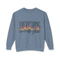 Everything Is Fine Crewneck Sweatshirt — Retro Flames & Checkered Graphic