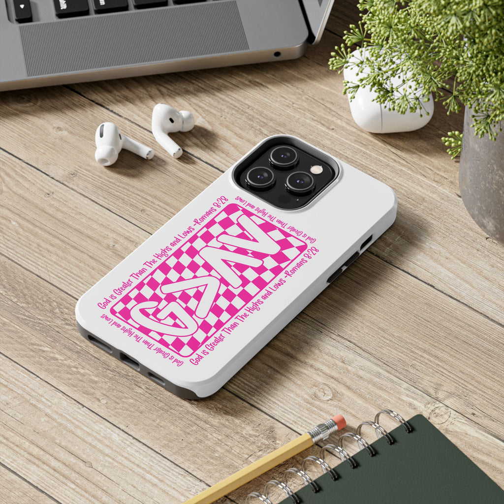 Pink Checker 'GAY' Tough Phone Case — Bold Pride Protective Cover