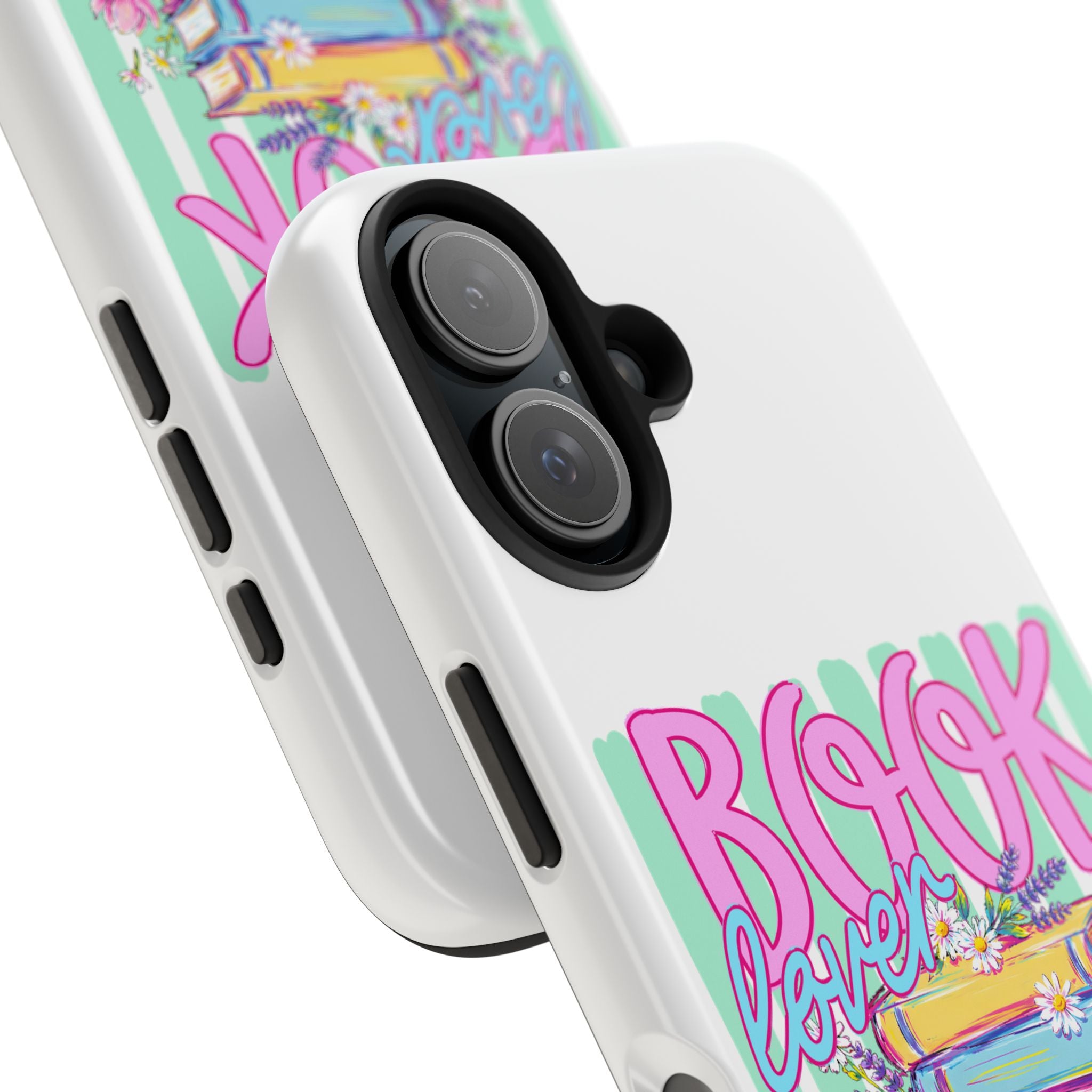 Book Lover Tough Phone Case — Colorful Stack of Books Floral Design