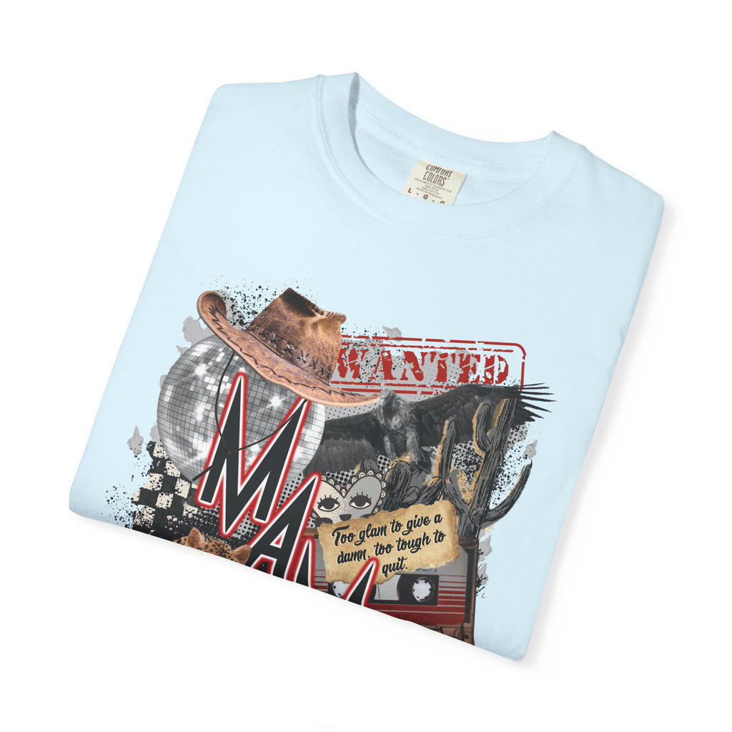 Mama Collage Graphic T-Shirt – Vintage Cowboy, Floral & Retro Icons