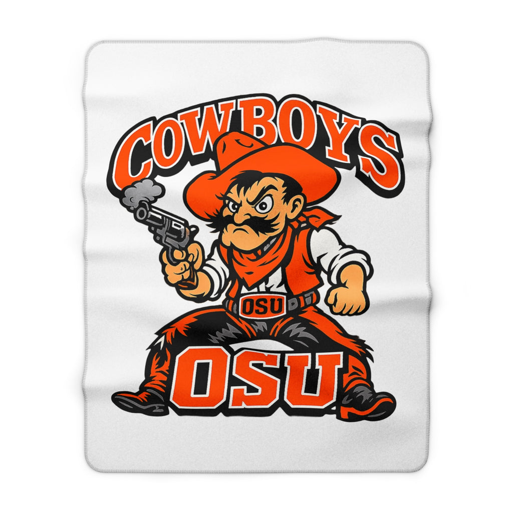 OSU Cowboys Sherpa Fleece Blanket — Cozy Team Logo Throw
