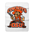 OSU Cowboys Sherpa Fleece Blanket — Cozy Team Logo Throw