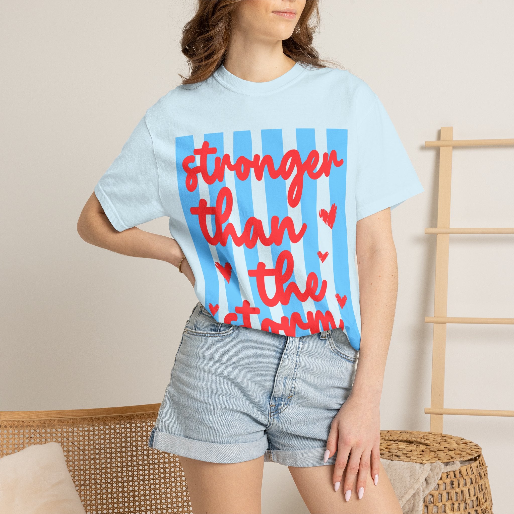 Stronger Than the Storm T-Shirt — Inspirational Heart Graphic Tee