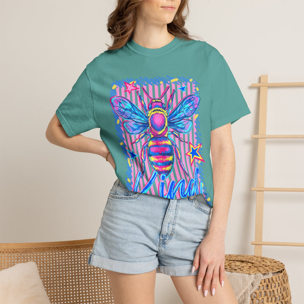 Kind Bee T-Shirt — Colorful Psychedelic Bee Graphic Tee