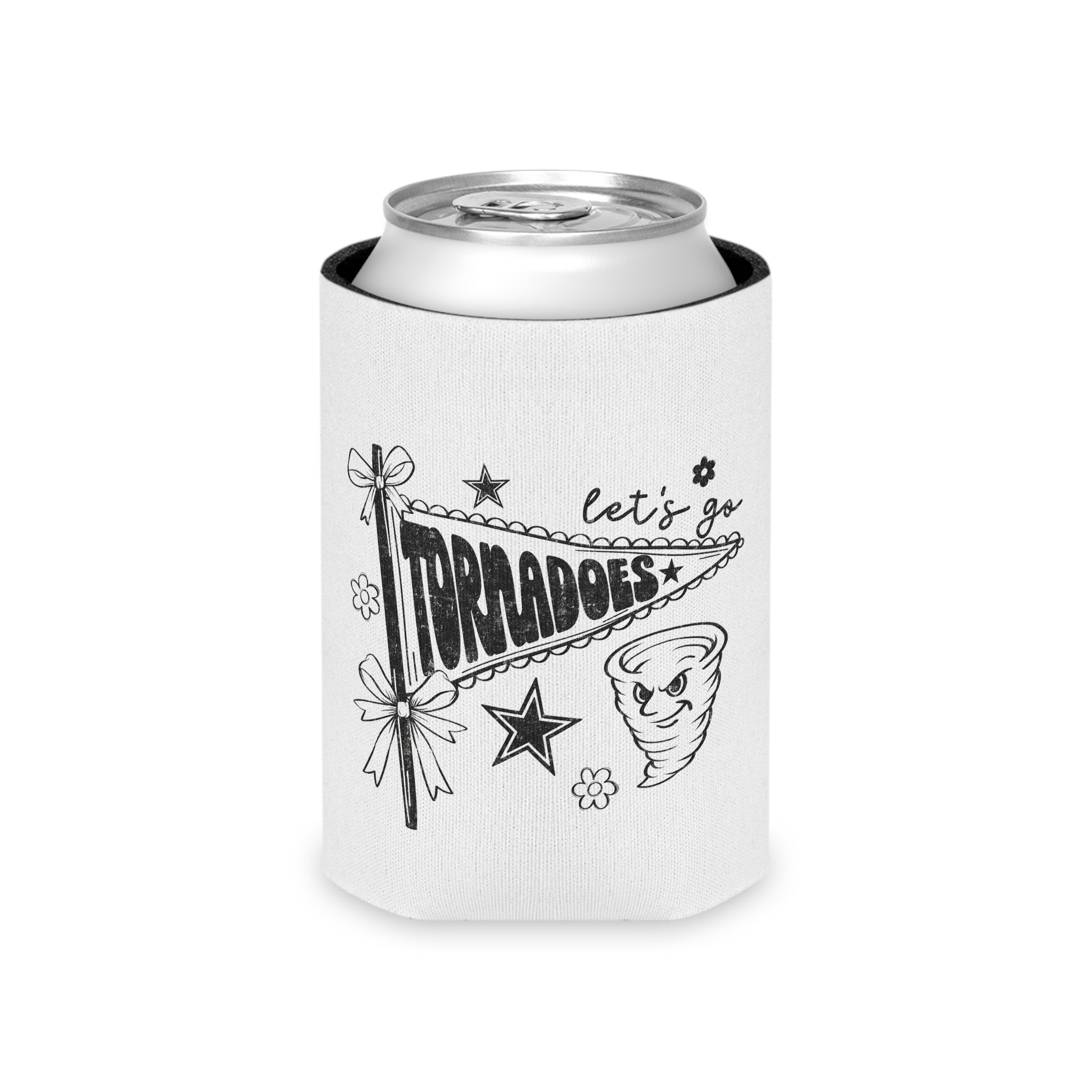 Let’s Go Tornadoes Can Cooler – Retro Pennant Beverage Koozie
