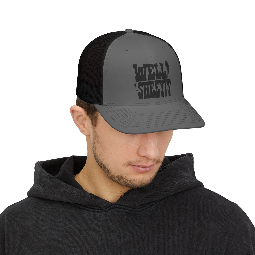 Well Sheetit Trucker Cap — Funny Retro Lightning Snapback Hat