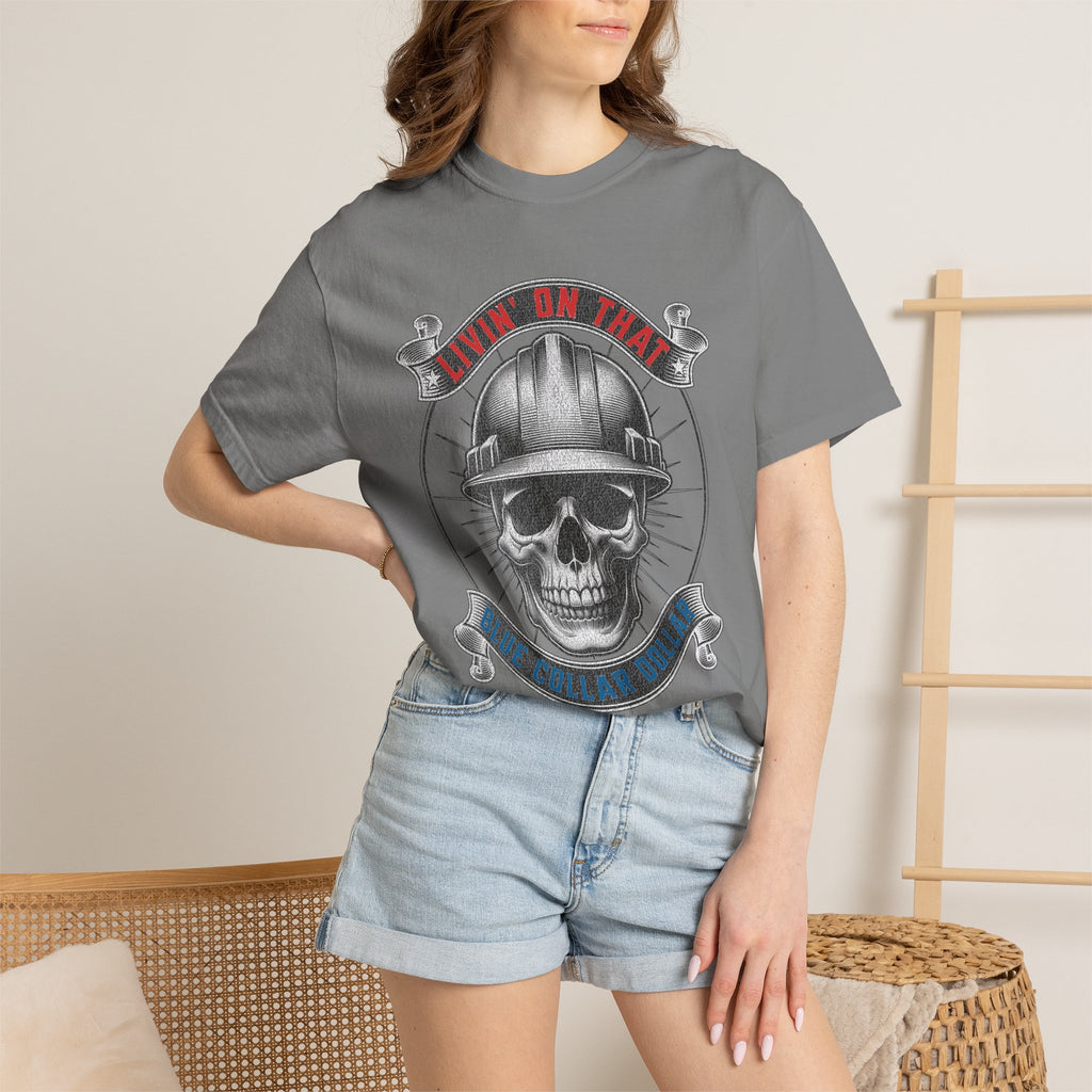 Skull Miner T-Shirt — 'Livin' On That Coal Dust' Vintage Workwear Tee