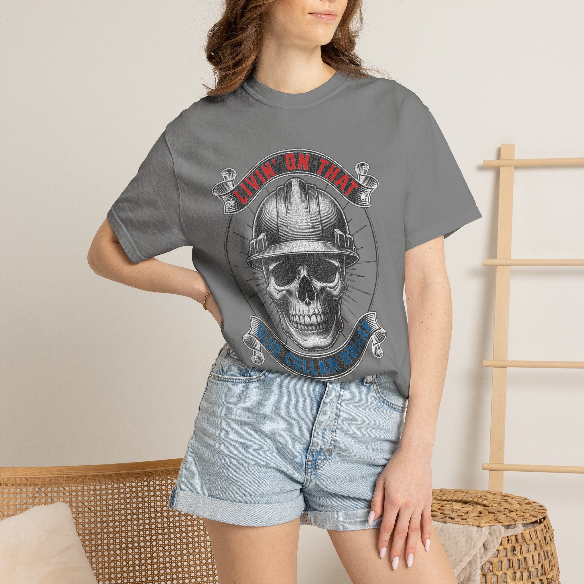 Skull Miner T-Shirt — 'Livin' On That Coal Dust' Vintage Workwear Tee