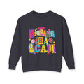 Crewneck Sweatshirt — “Adulthood Is A Scam” Colorful Graphic