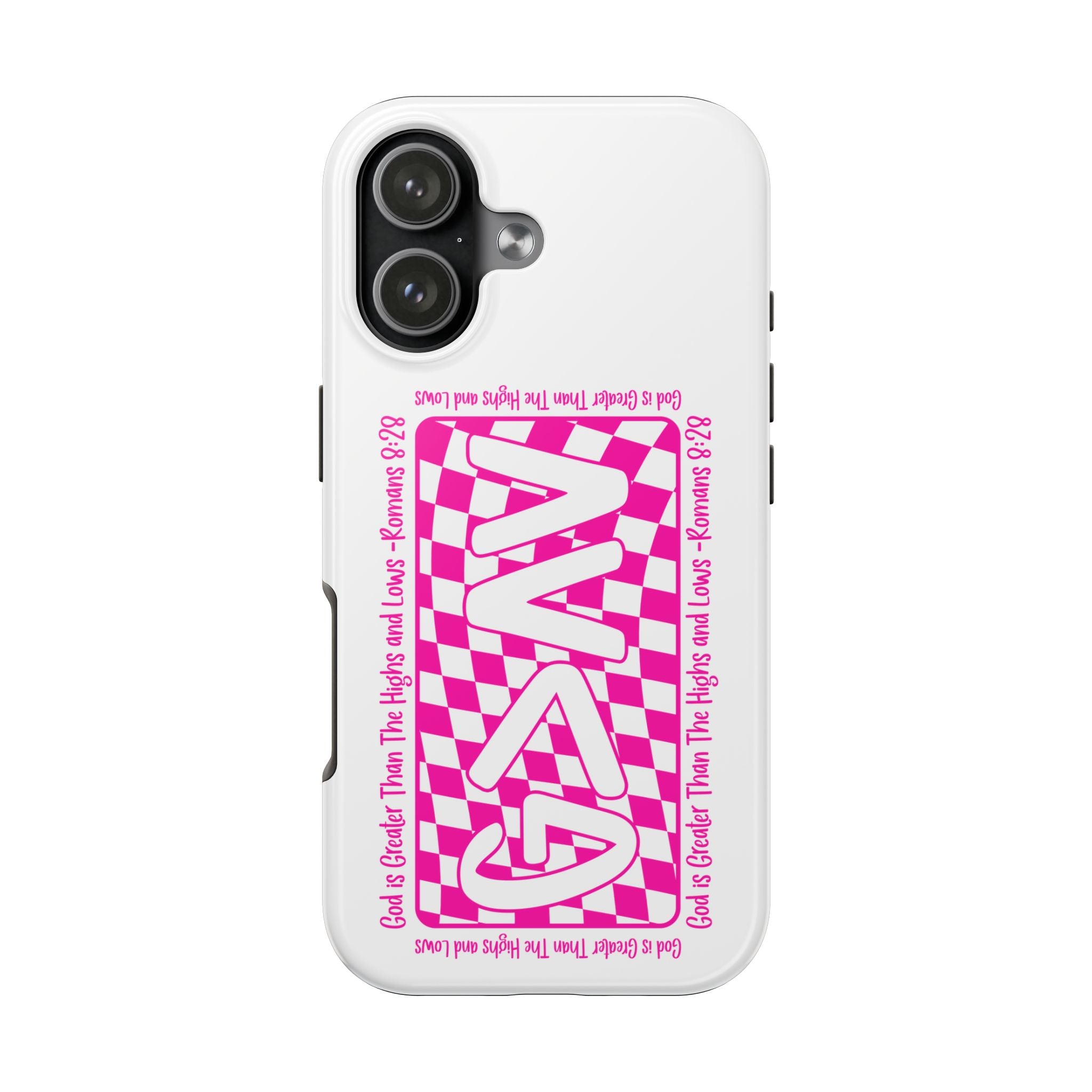 Pink Checker 'GAY' Tough Phone Case — Bold Pride Protective Cover