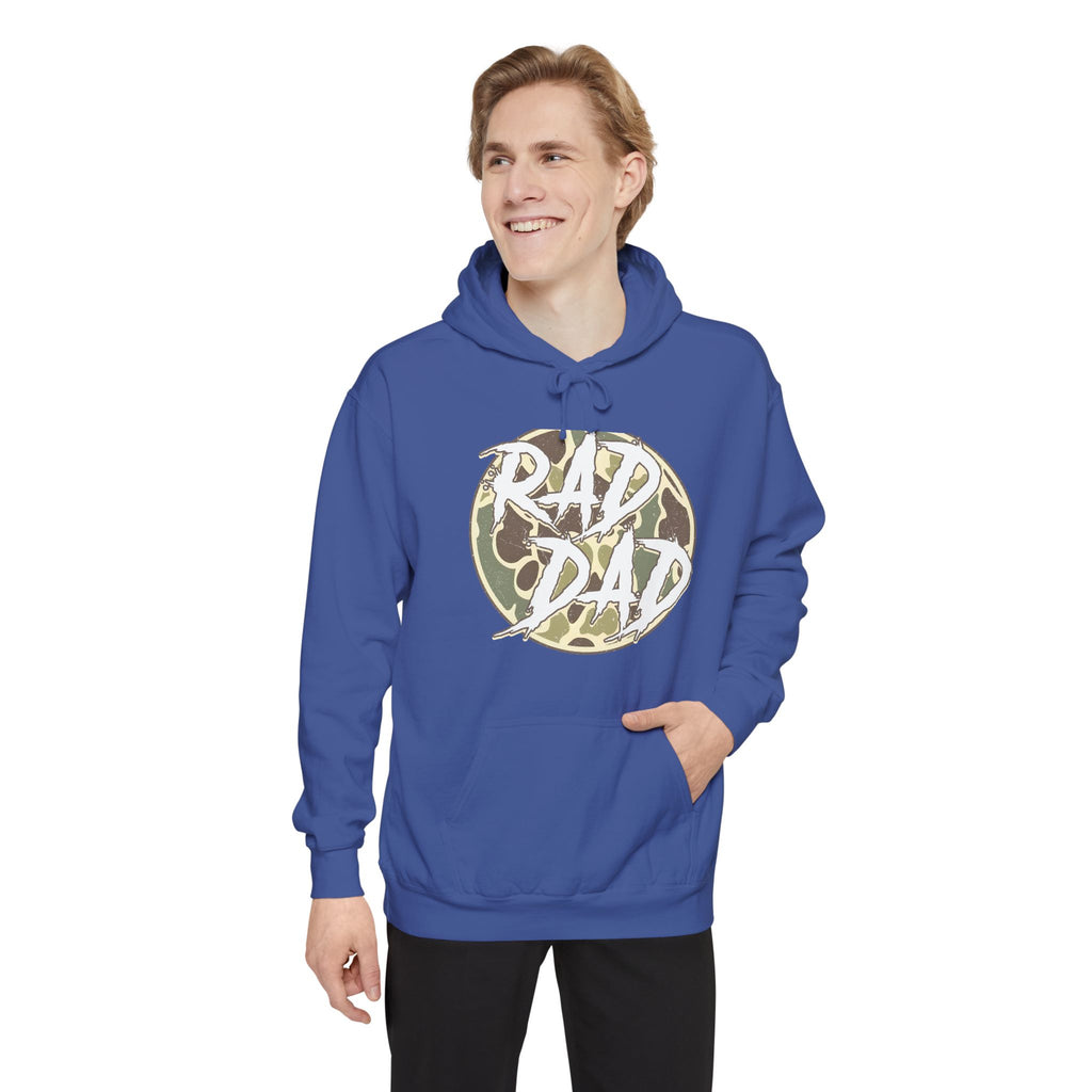 Rad Dad Hoodie — Camo Logo Pullover for Cool Dads, Father’s Day Gift