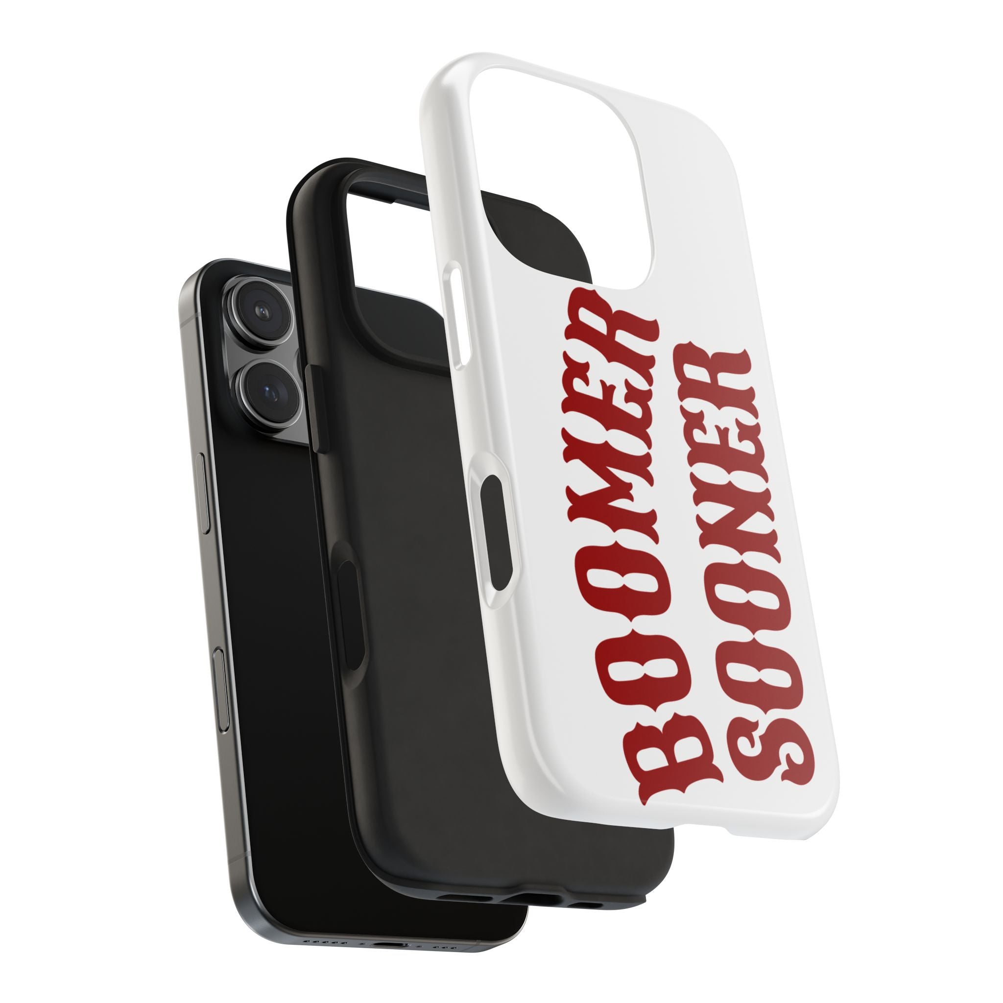 Boomer Sooner Tough Phone Case — Oklahoma Crimson Retro Text Protective Cover