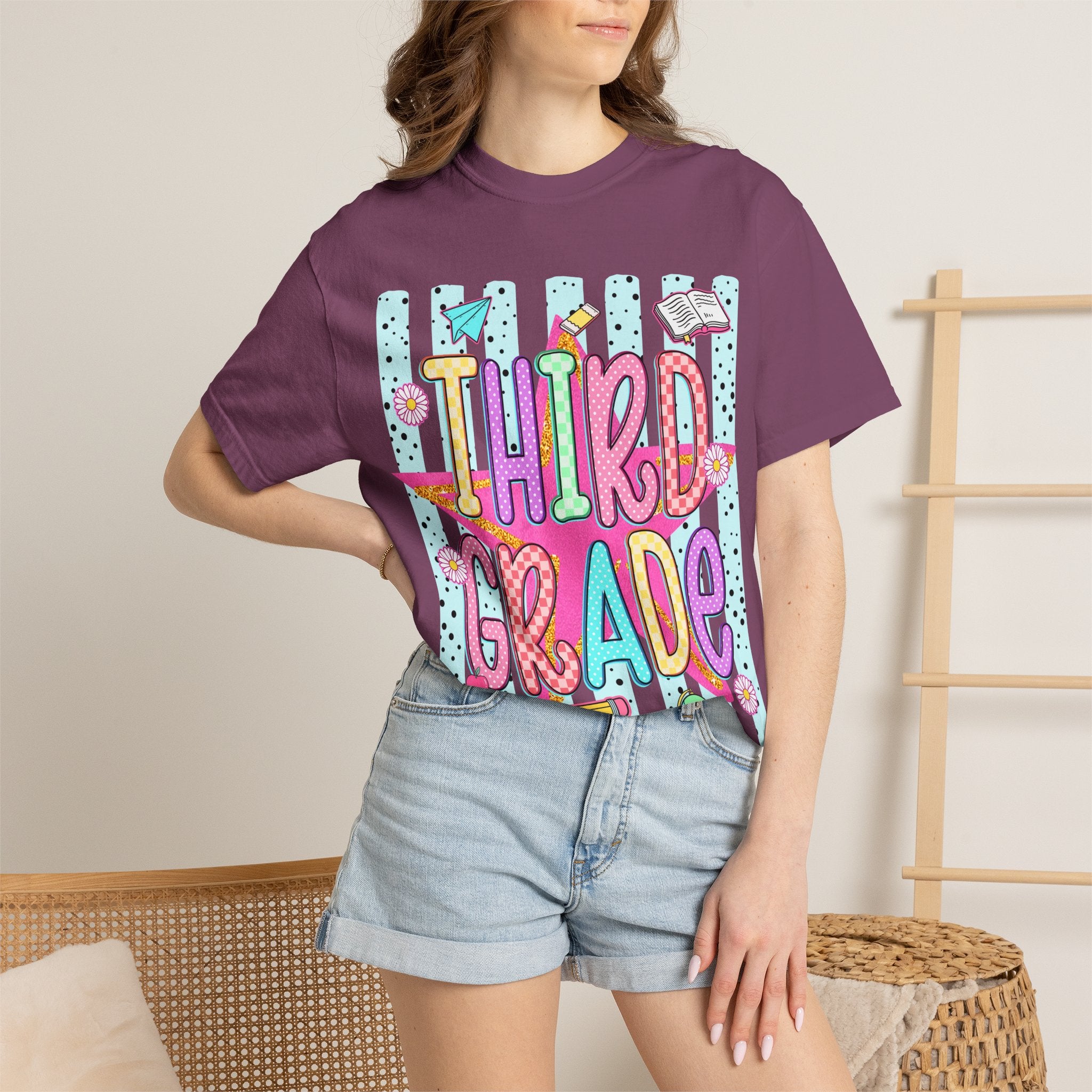 Third Grade T-Shirt — Cute Colorful Back-to-School Tee for Kids & Teachers