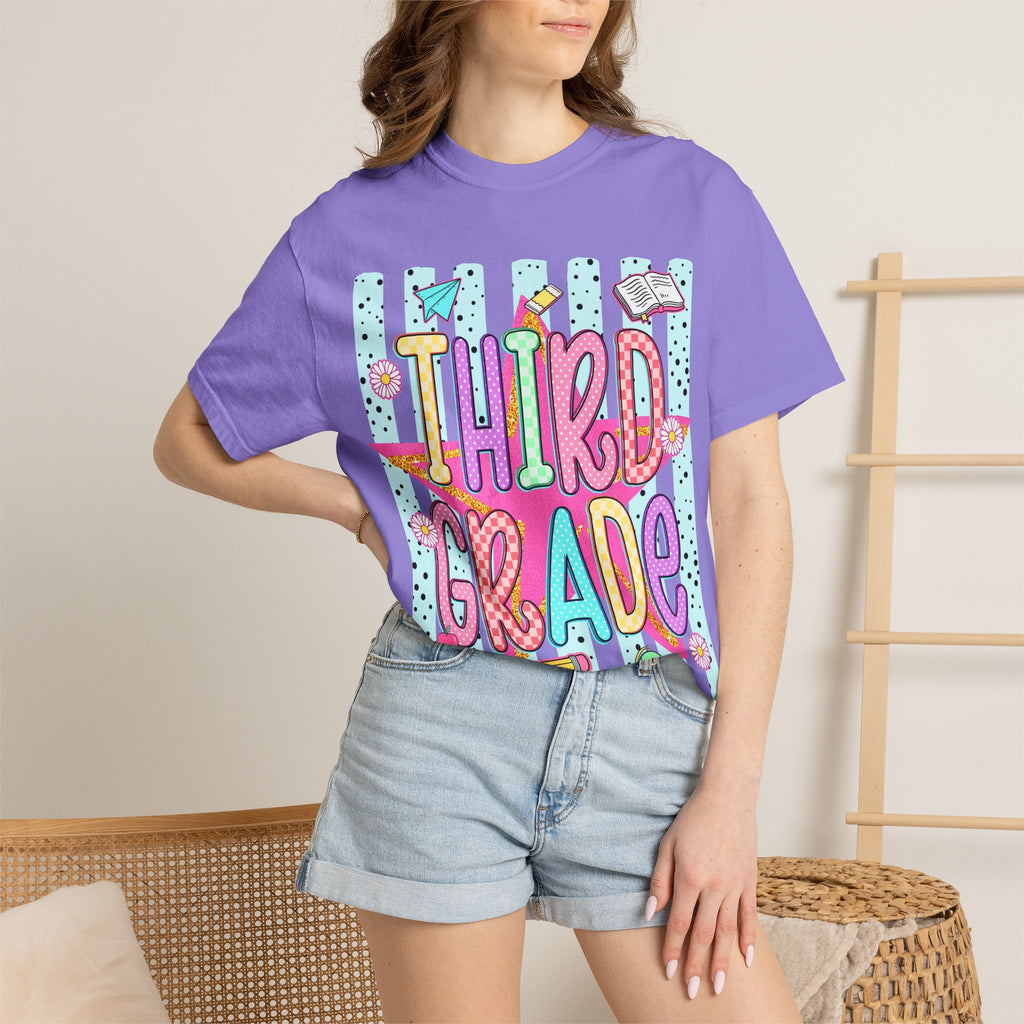 Third Grade T-Shirt — Cute Colorful Back-to-School Tee for Kids & Teachers