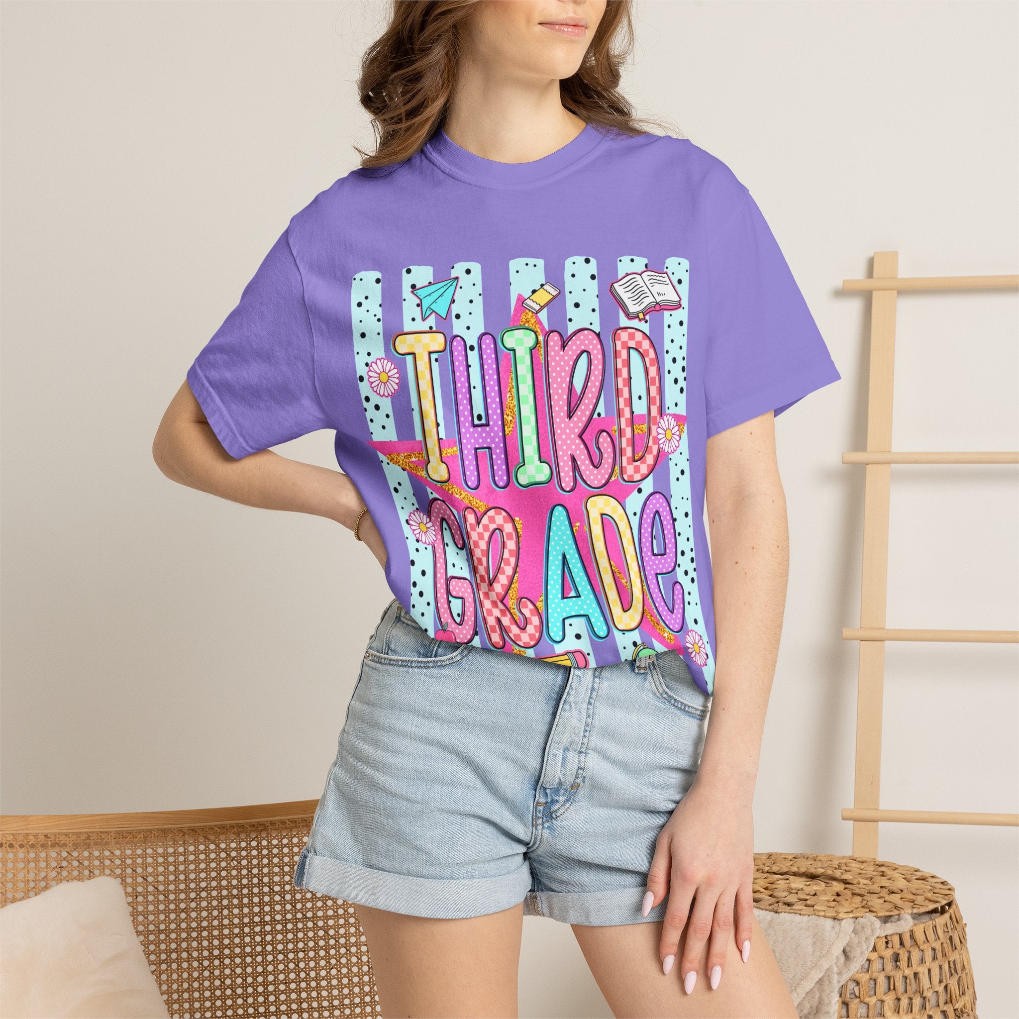 Third Grade T-Shirt — Cute Colorful Back-to-School Tee for Kids & Teachers