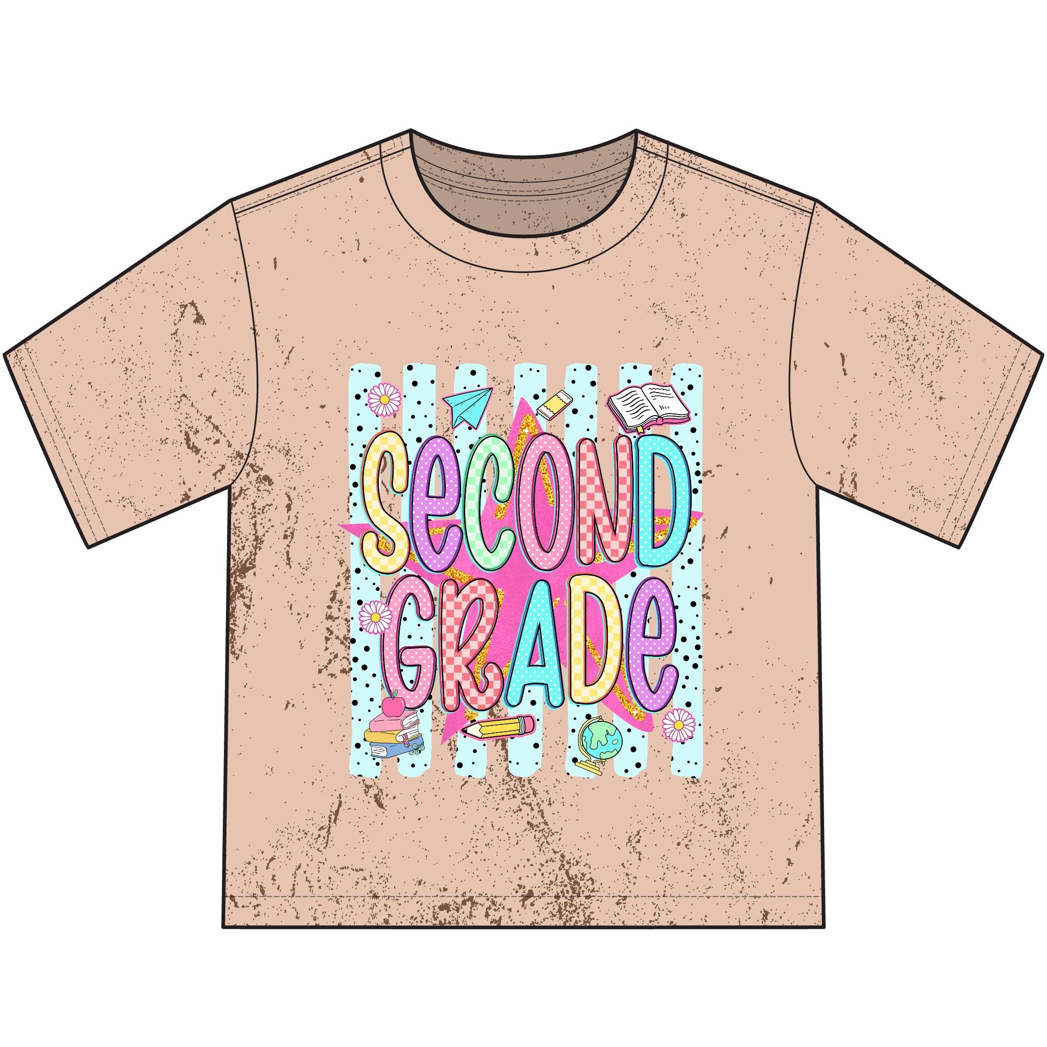 Second Grade Kids T-Shirt — Colorful Back-to-School Shirt for Boys & Girls