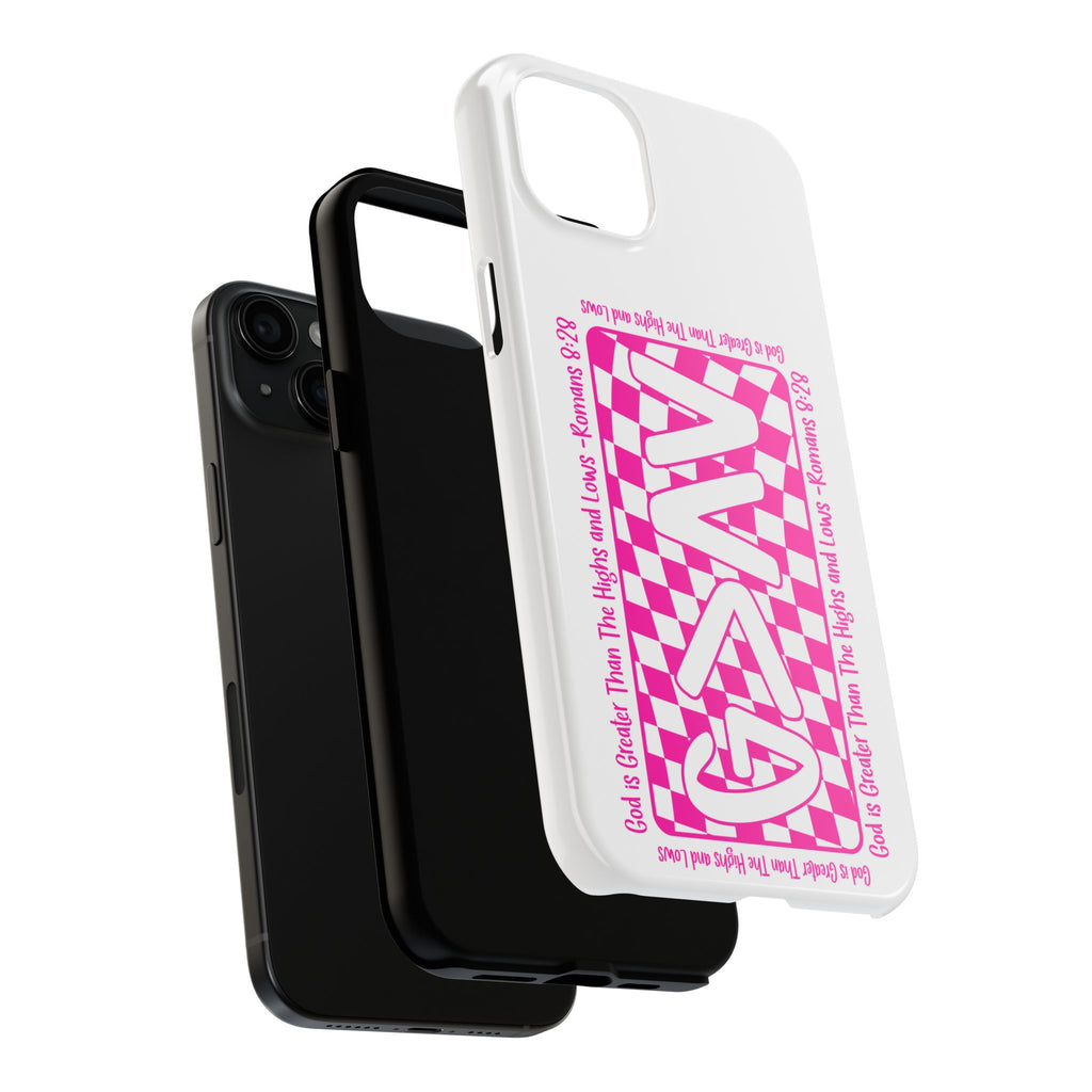 Pink Checker 'GAY' Tough Phone Case — Bold Pride Protective Cover
