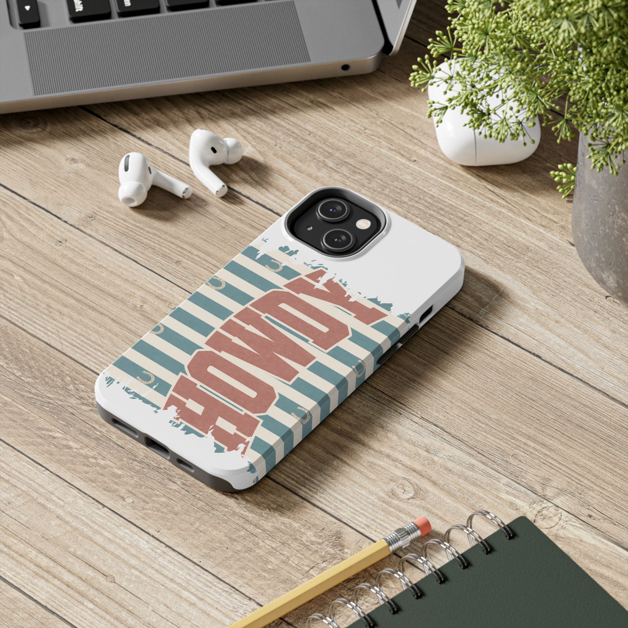 Vintage 'LOVE' Striped Tough Phone Case