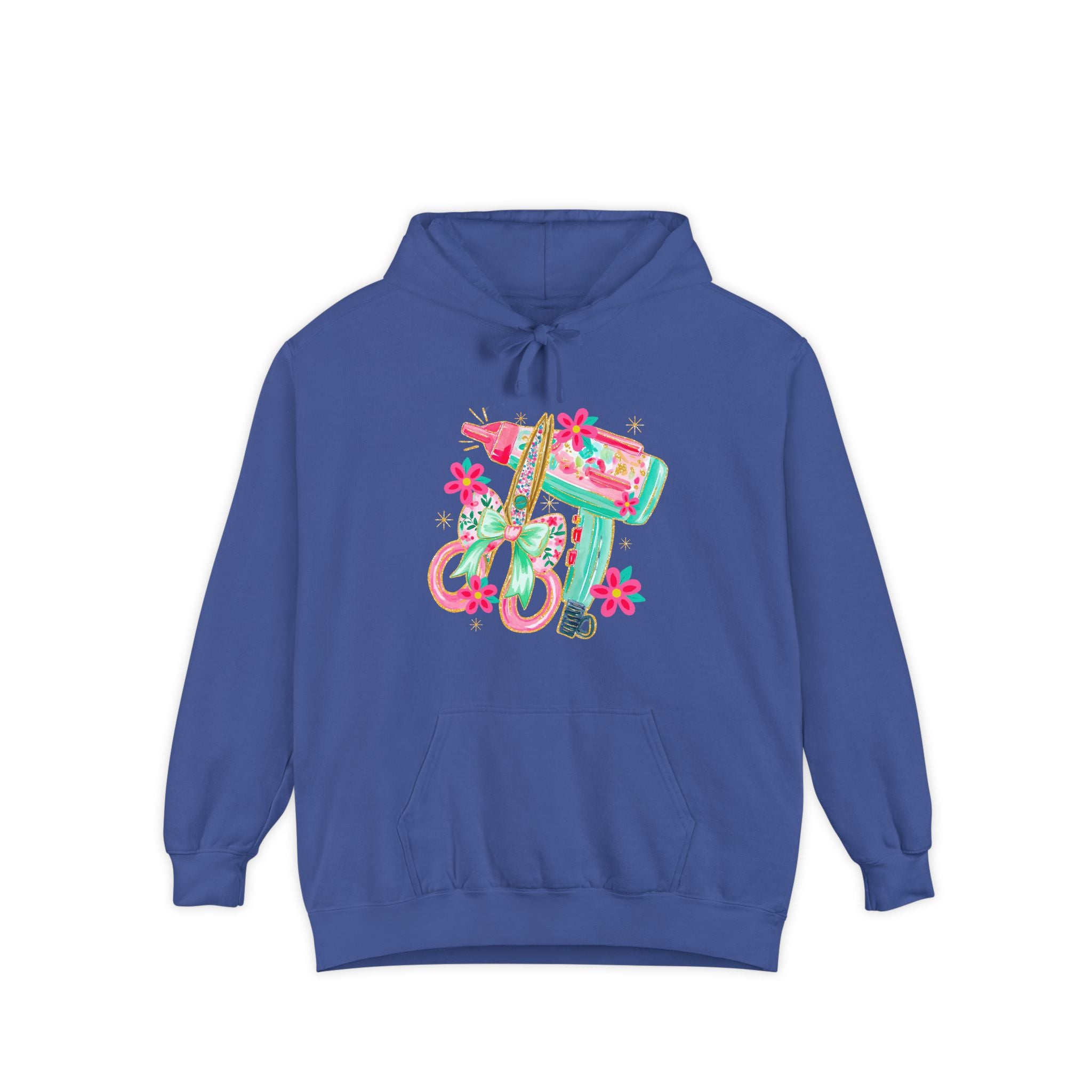 White Floral Scooter Hoodie — Retro Pink & Teal Vespa Design
