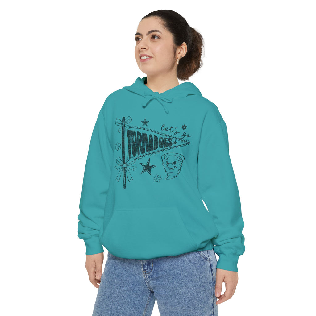 Tornadoes Graphic Hoodie — Retro Pennant Design with 'Let's Go' Text