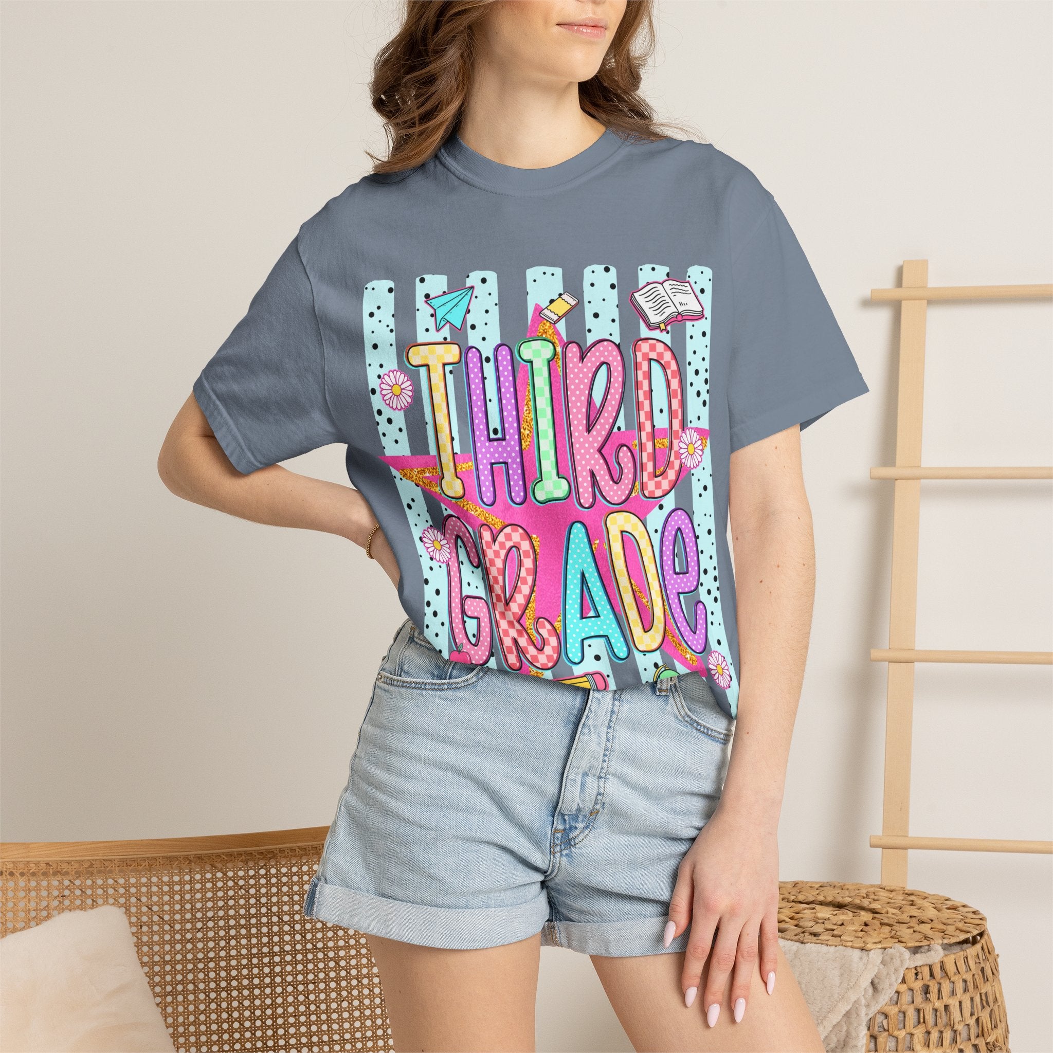 Third Grade T-Shirt — Cute Colorful Back-to-School Tee for Kids & Teachers