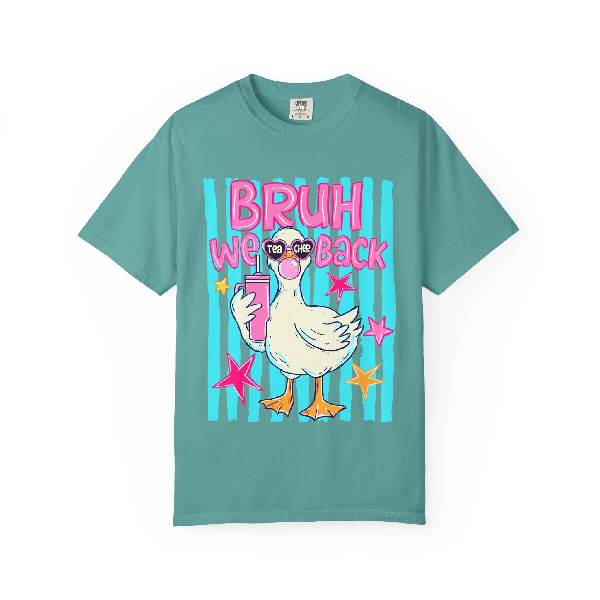 T‑Shirt — 'Bruh We Back' Duck Graphic Tee (Retro Pastel Streetwear)