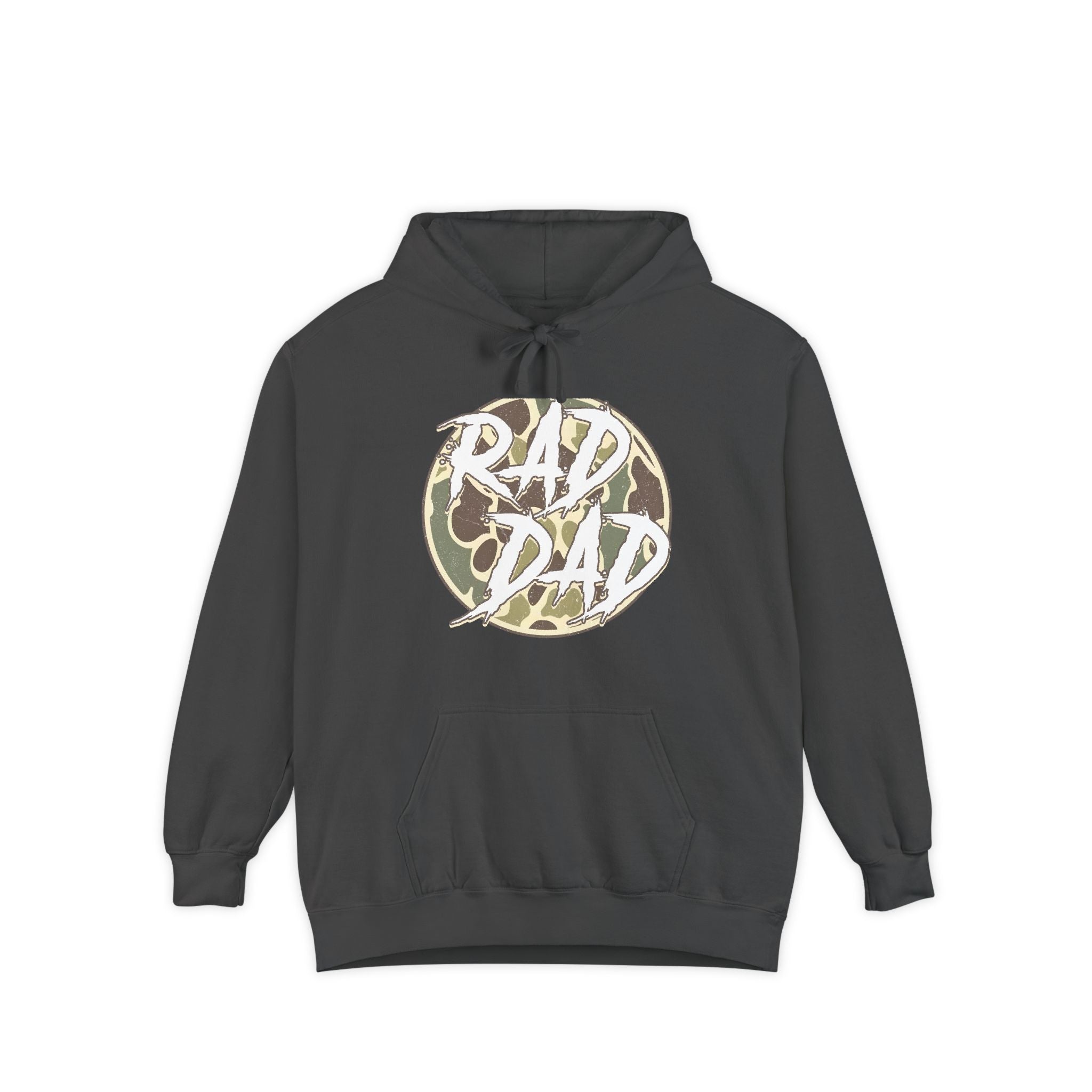 Rad Dad Hoodie — Camo Logo Pullover for Cool Dads, Father’s Day Gift