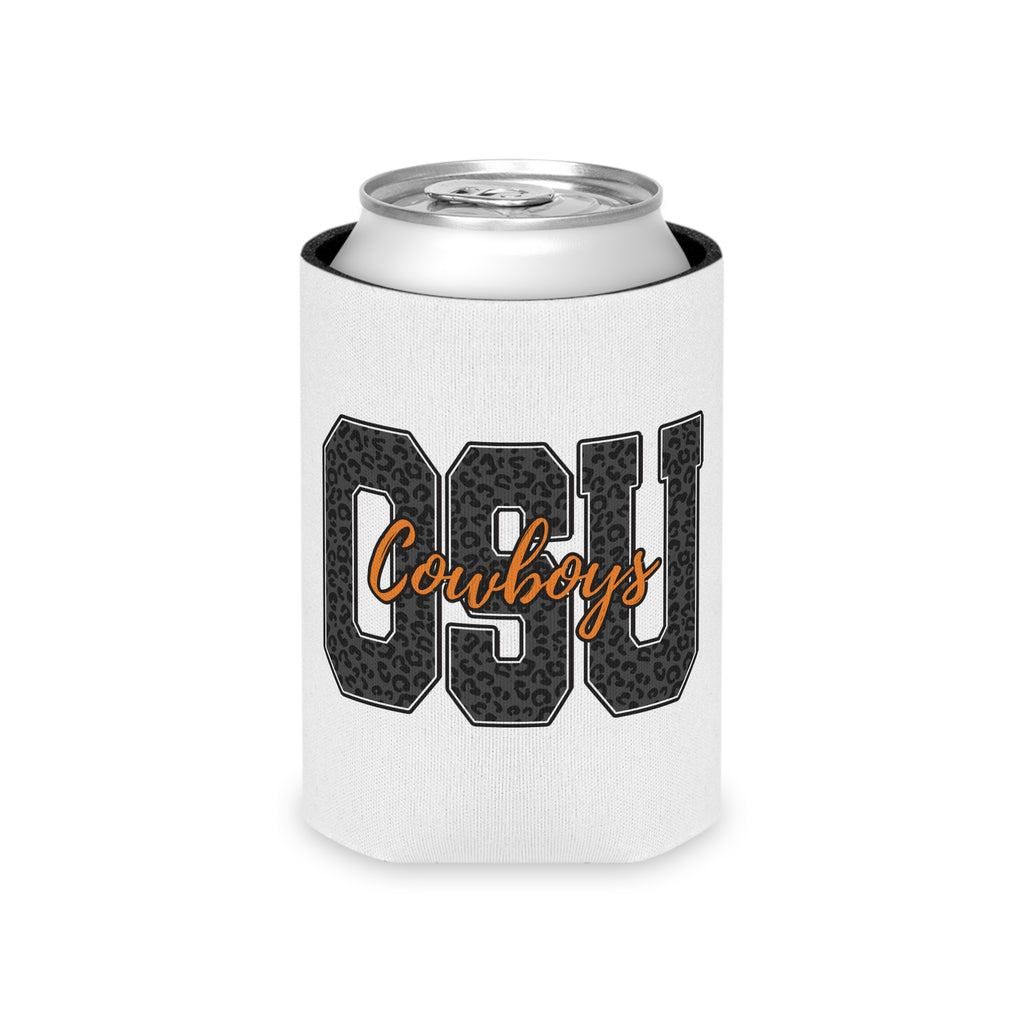 CSU Cowboys Can Cooler – Leopard Print Team Logo Koozie