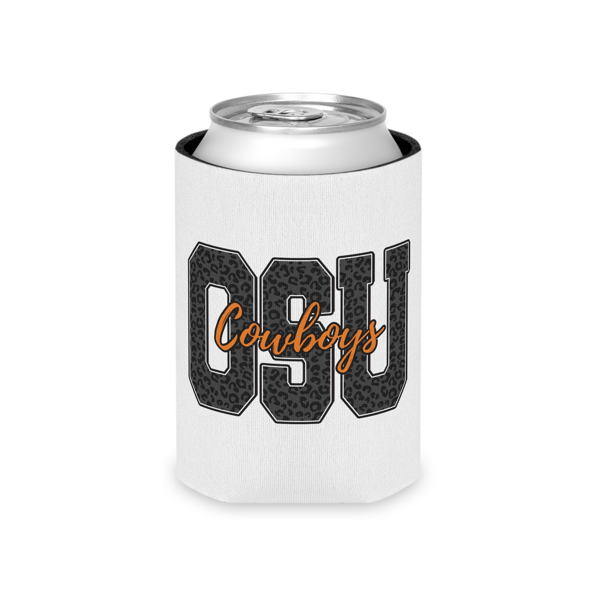 CSU Cowboys Can Cooler – Leopard Print Team Logo Koozie