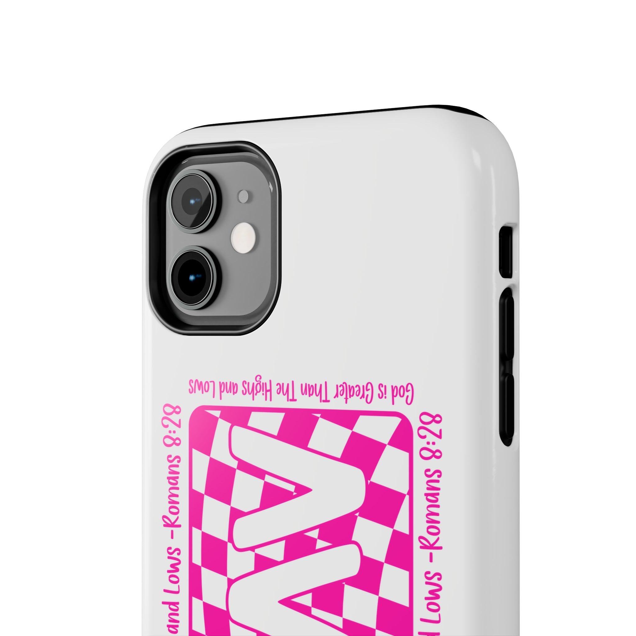 Pink Checker 'GAY' Tough Phone Case — Bold Pride Protective Cover