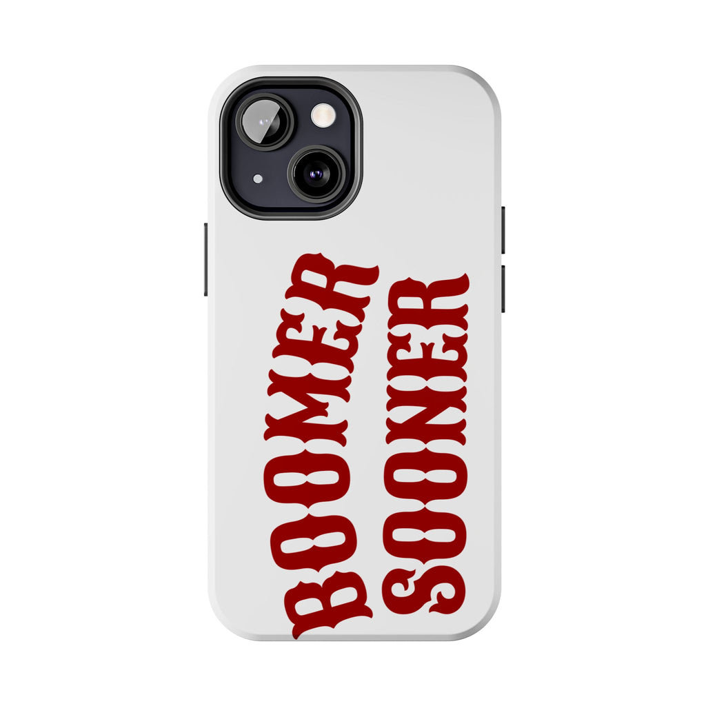 Boomer Sooner Tough Phone Case — Oklahoma Crimson Retro Text Protective Cover