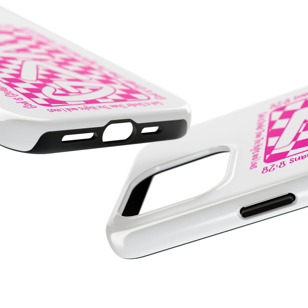 Pink Checker 'GAY' Tough Phone Case — Bold Pride Protective Cover