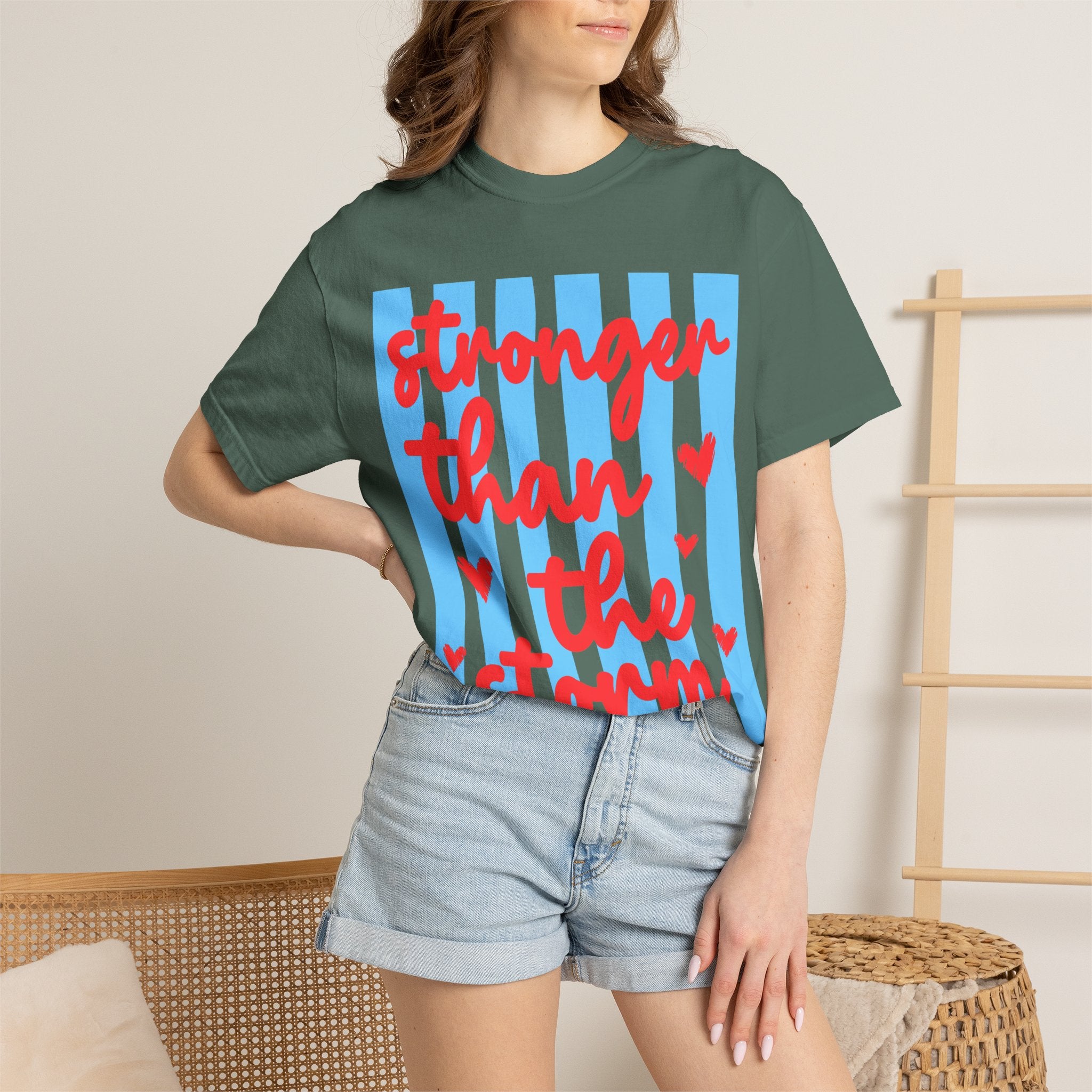 Stronger Than the Storm T-Shirt — Inspirational Heart Graphic Tee