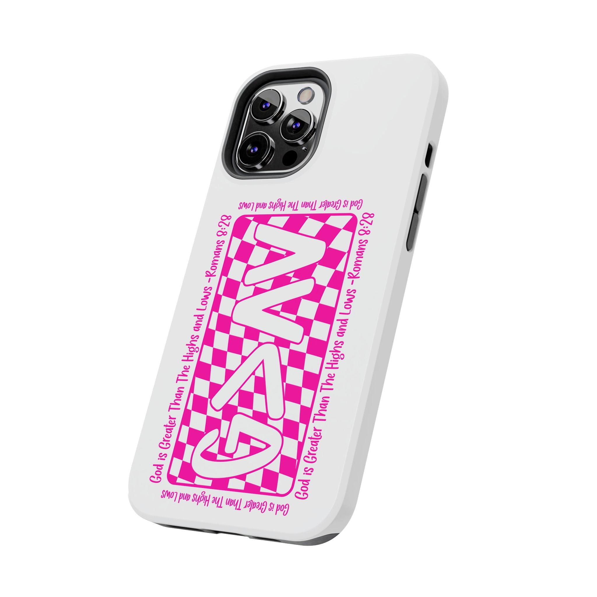 Pink Checker 'GAY' Tough Phone Case — Bold Pride Protective Cover