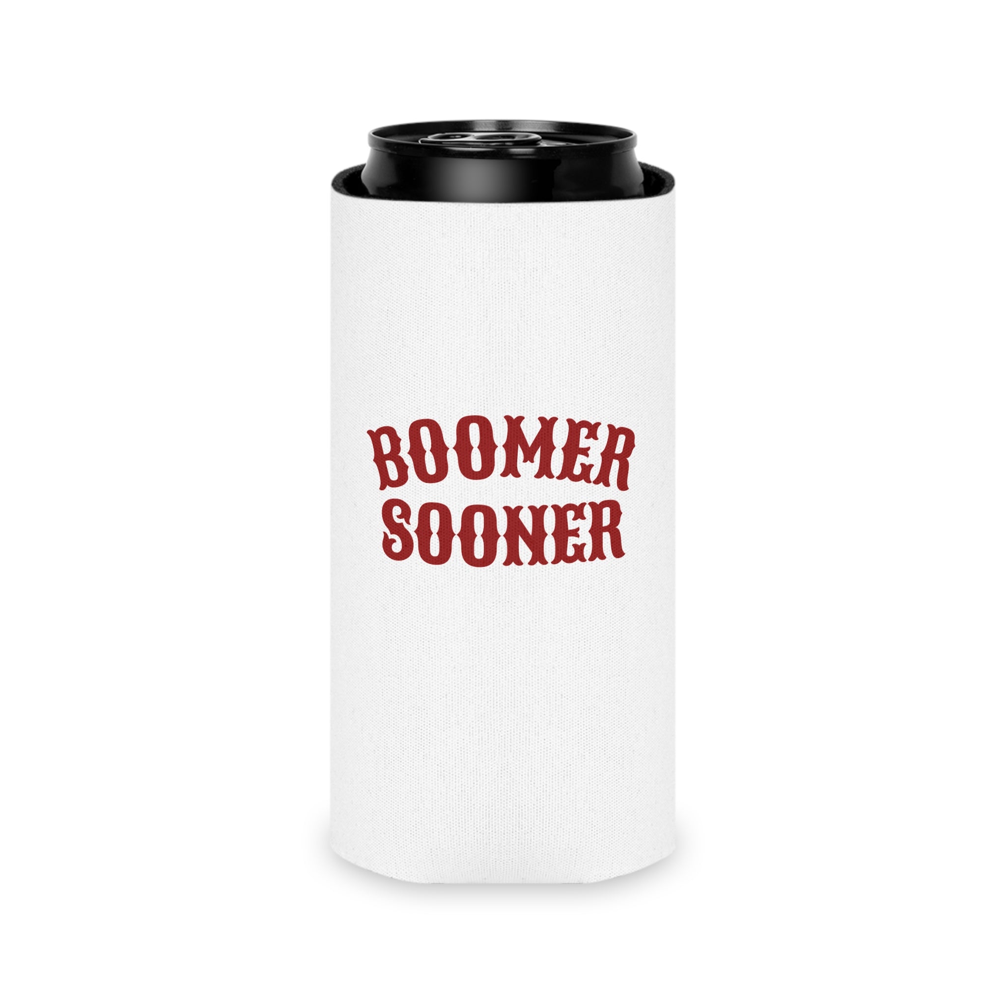 Boomer Sooner Can Cooler — OU Game Day Beverage Koozie